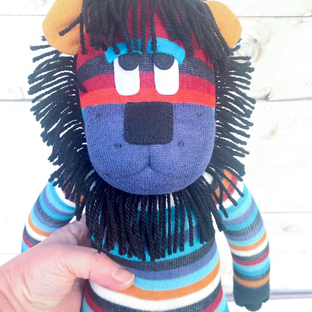 Louie the Sock Lion - READY TO SHIP soft toy