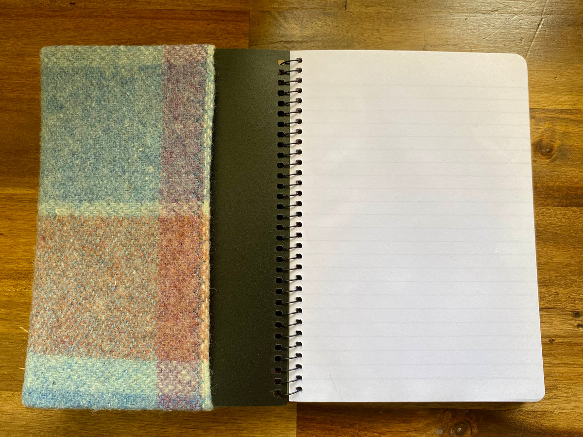 A5 Upcycled Notebook Highland Cow - Blue