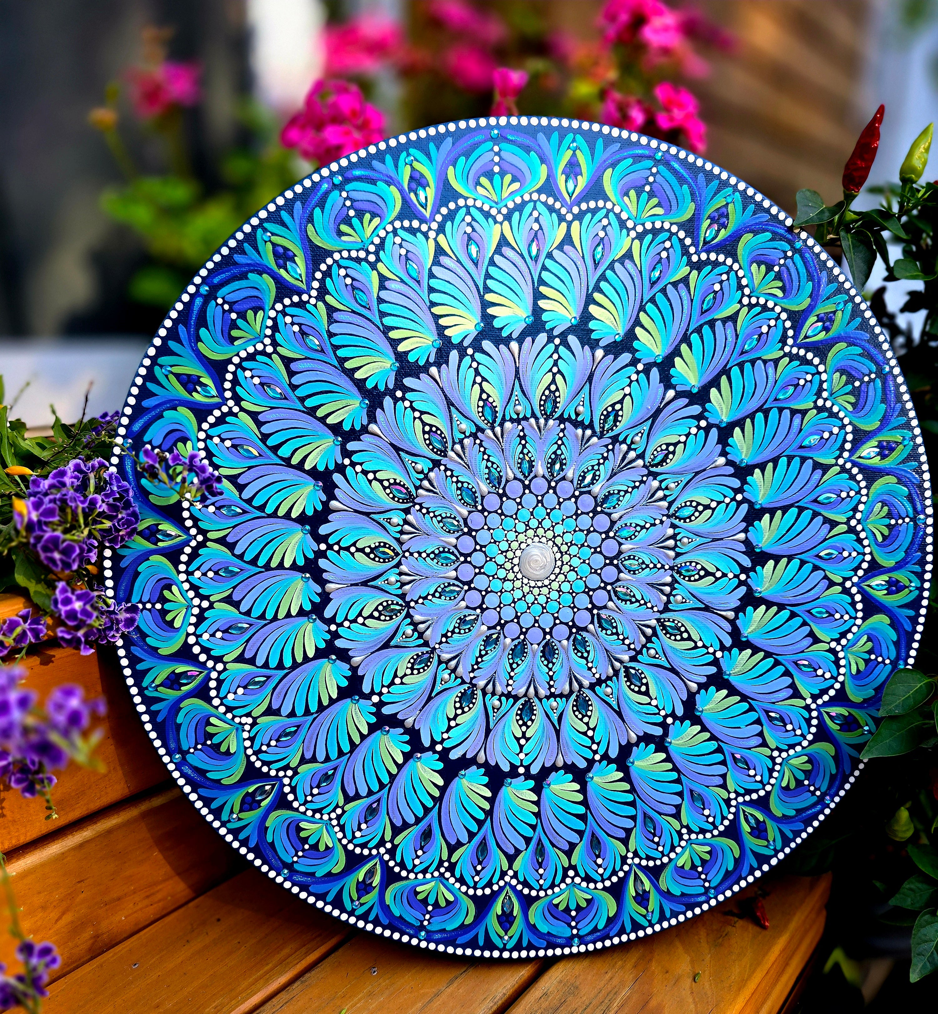 "Maris" - Original, one of a kind mandala painting.
