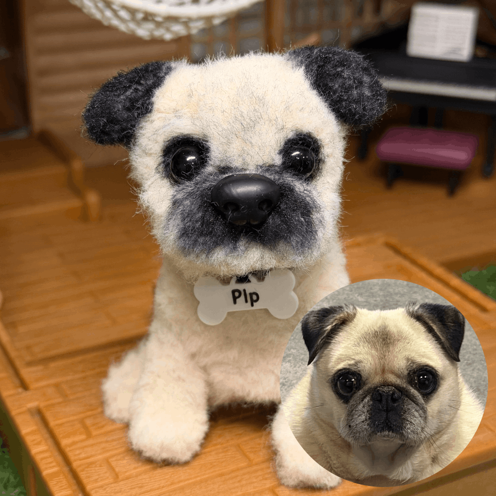 Custom Dog Replica from Photo, Poseable Art Doll, Pet Memorial Keepsake - Handmade Soft Sculpture, Personalised Plushie Ornament