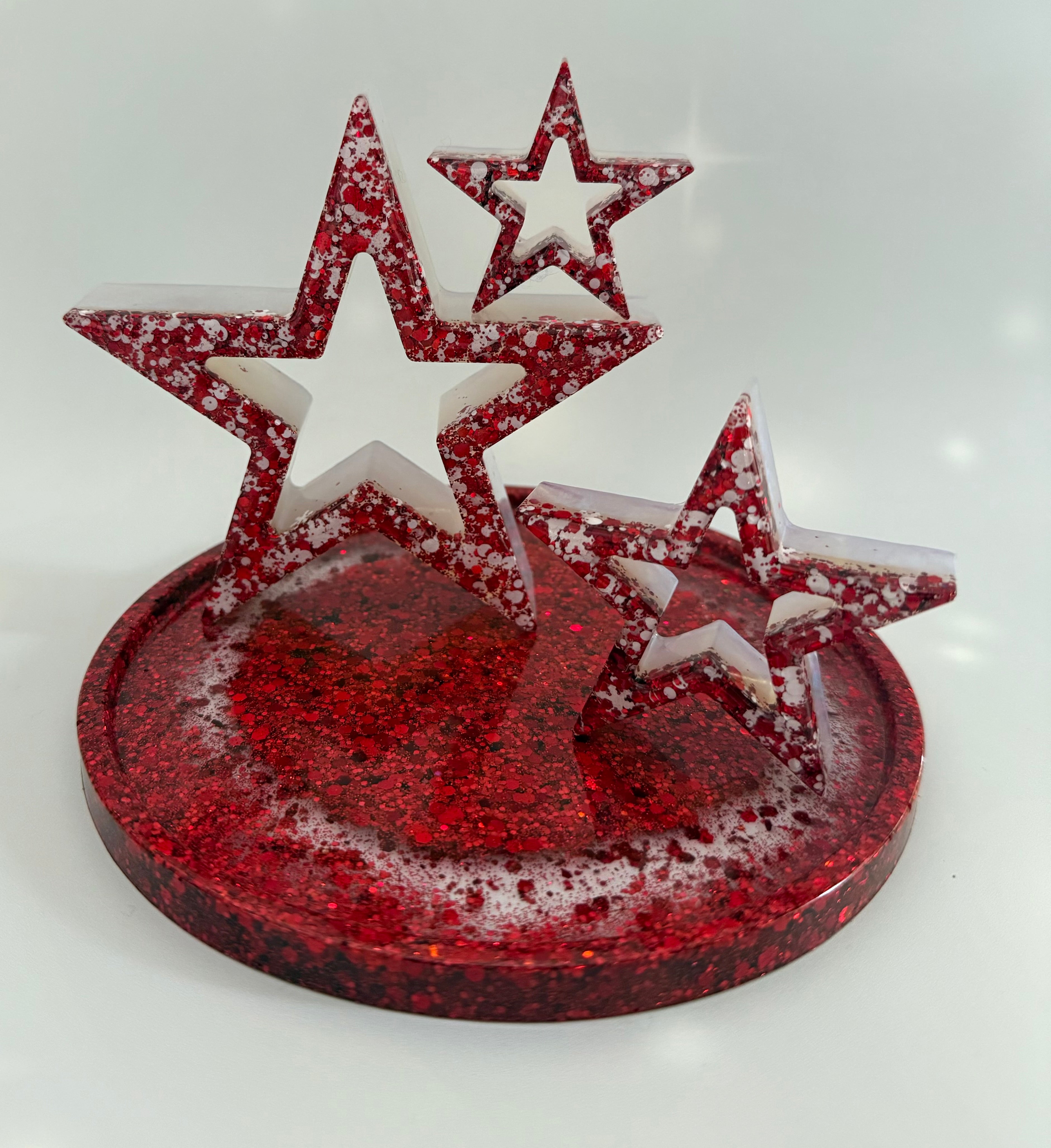 Handmade Resin Star Set with Round Tray