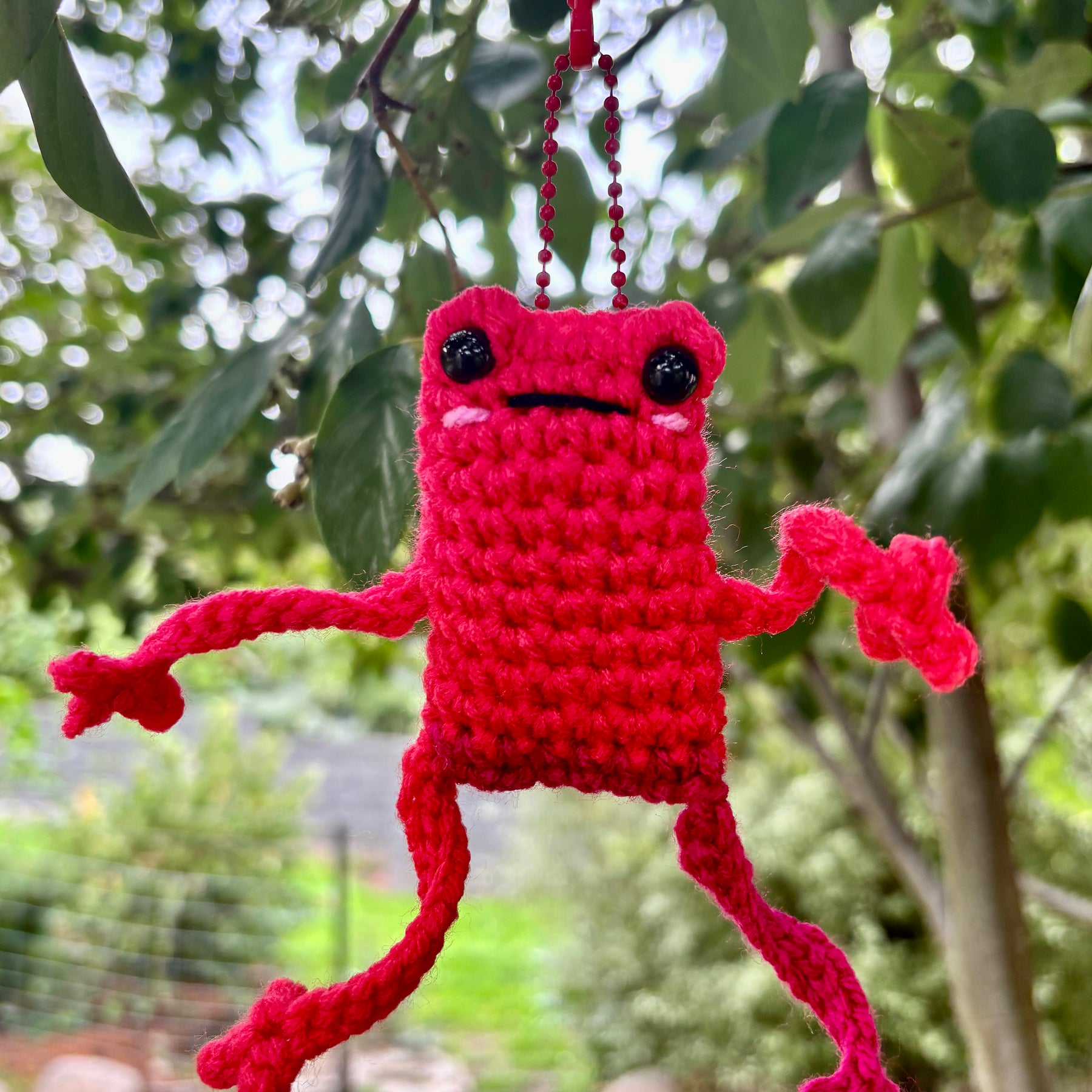 Funny Floppy Frog Keychain Bag Tag