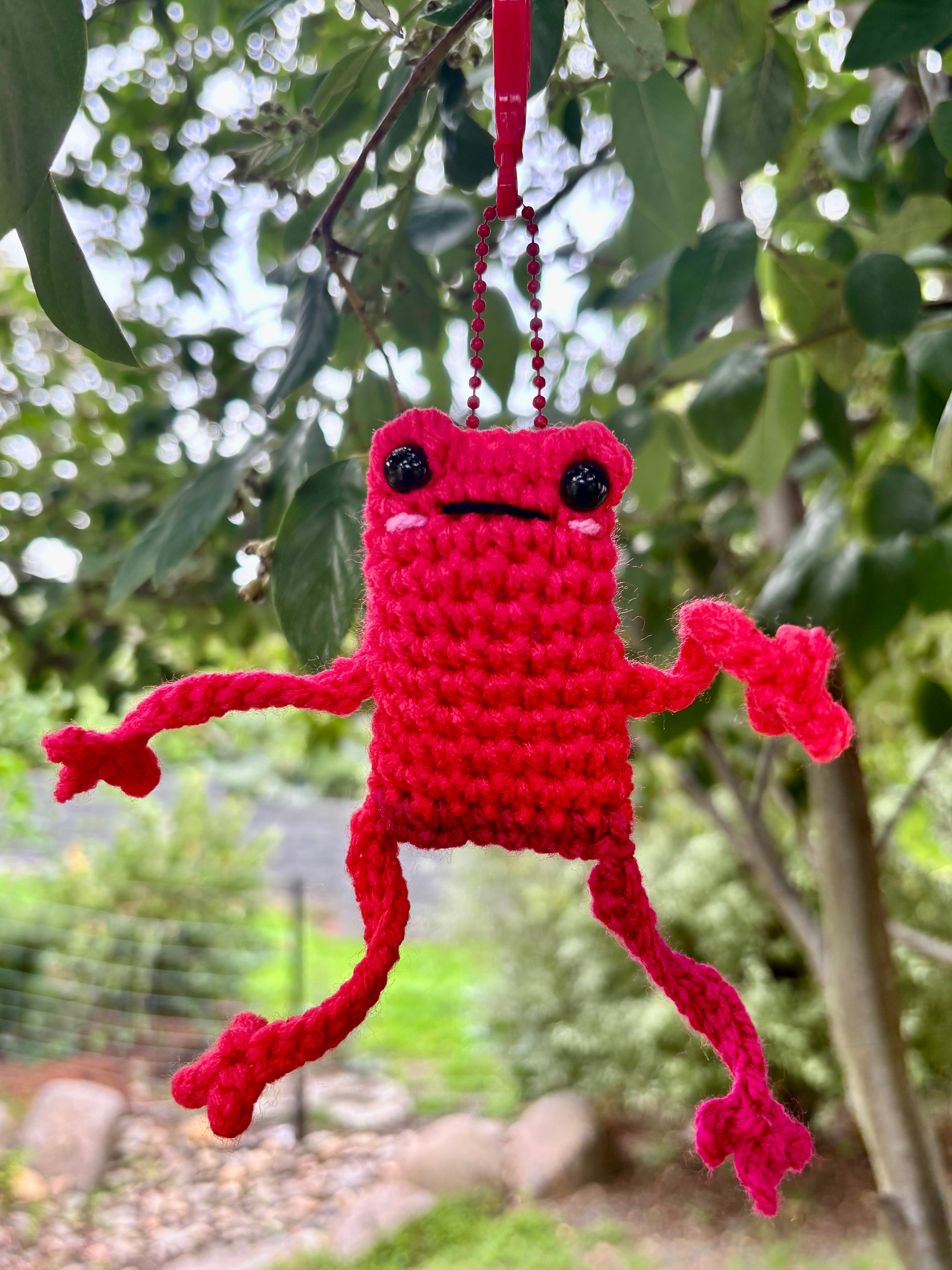 Funny Floppy Frog Keychain Bag Tag