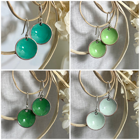Everyday earrings. Green tones