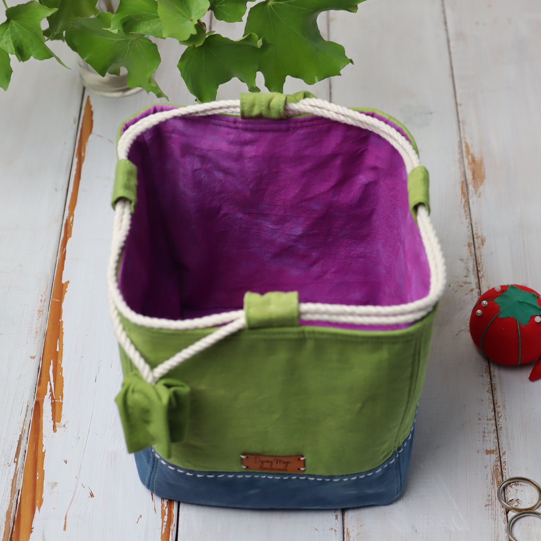 Hand Dyed Japanese Style Rice Bags, Komebukuro Bags