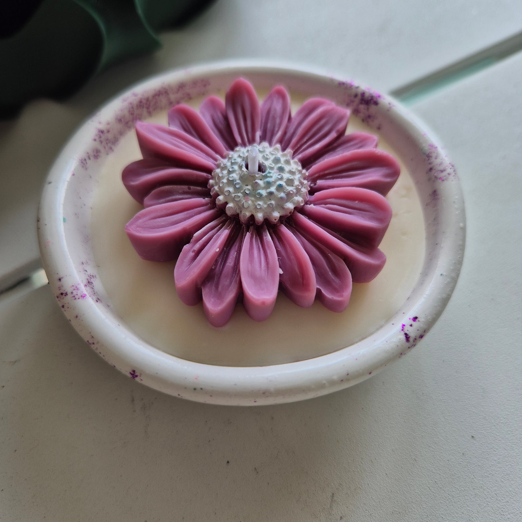 Concrete organic shaped bowl candle with coconut lime fragrance