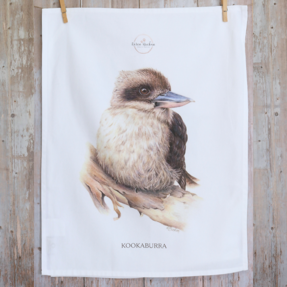 Australian-artist-tea-towel-kookaburra-front