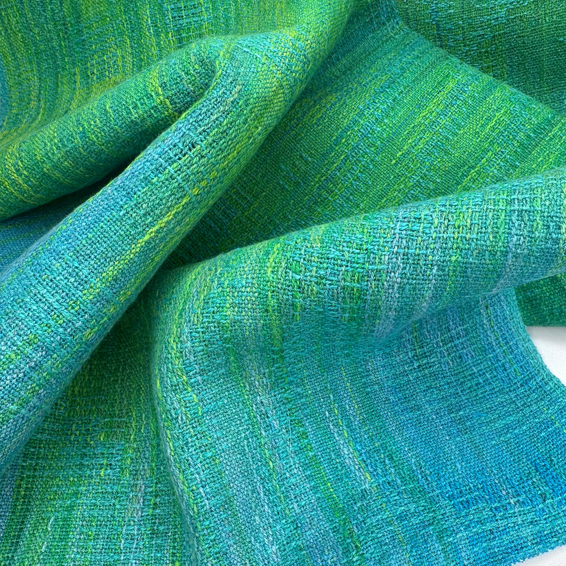 Hand-Dyed and Handwoven Linen/Cotton Tea Towels (Blue weft)