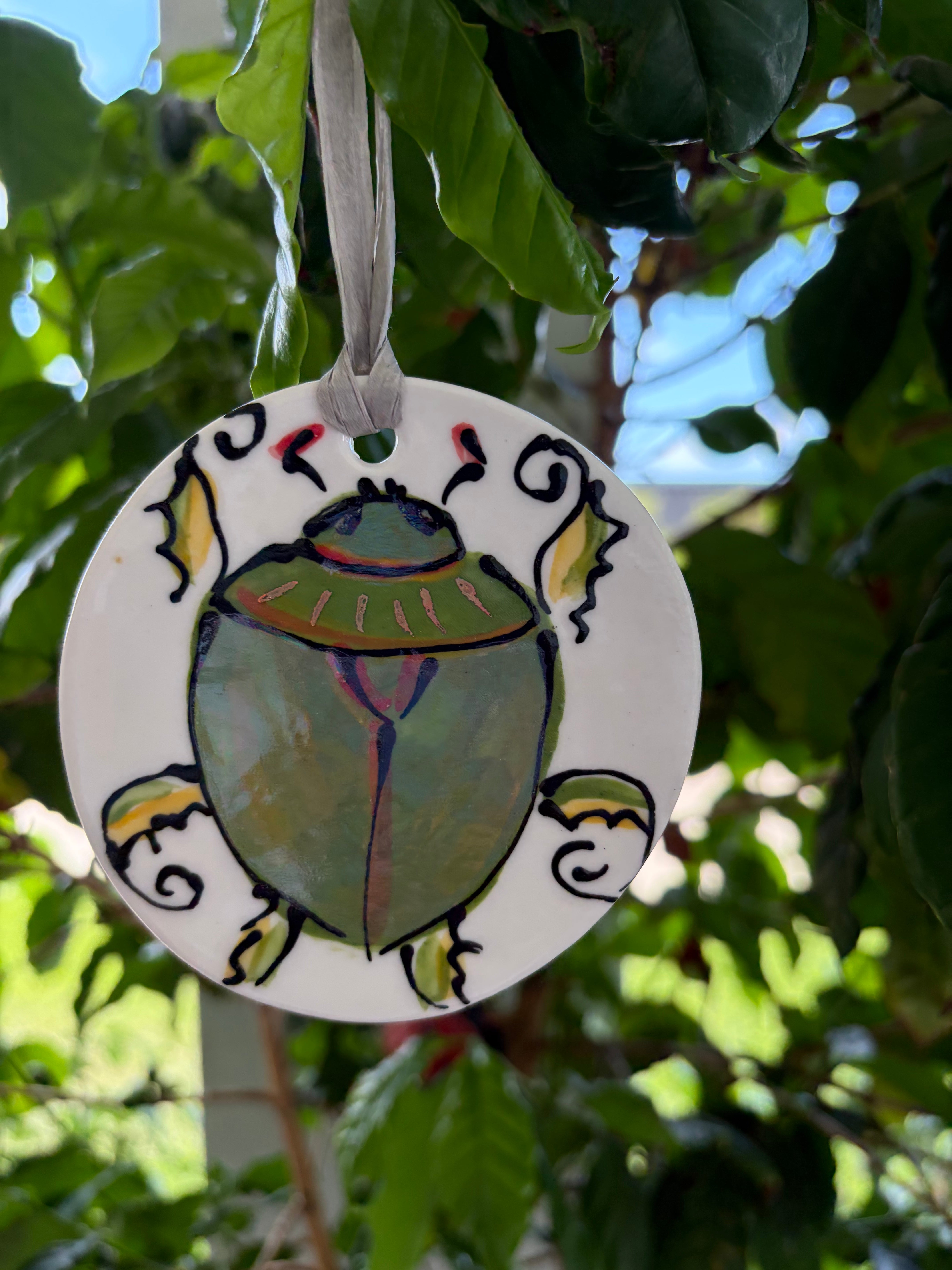 Australian Christmas Ceramic, Hand Painted Ornaments - Prawns and Christmas Beetles 2025