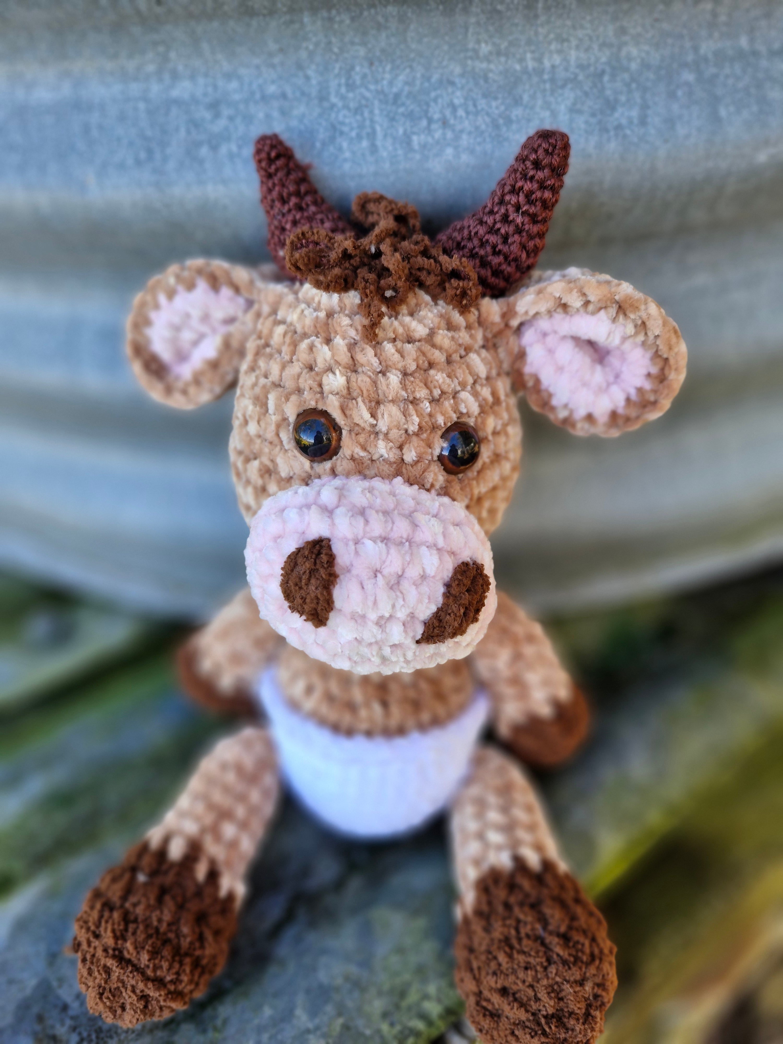 Adorable Crochet BABY HIGHLAND COW / BULL