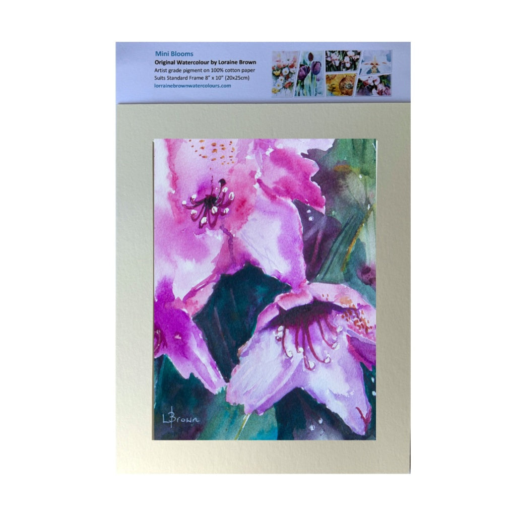 Mini Blooms #25 Rhododendron Original Watercolour Painting