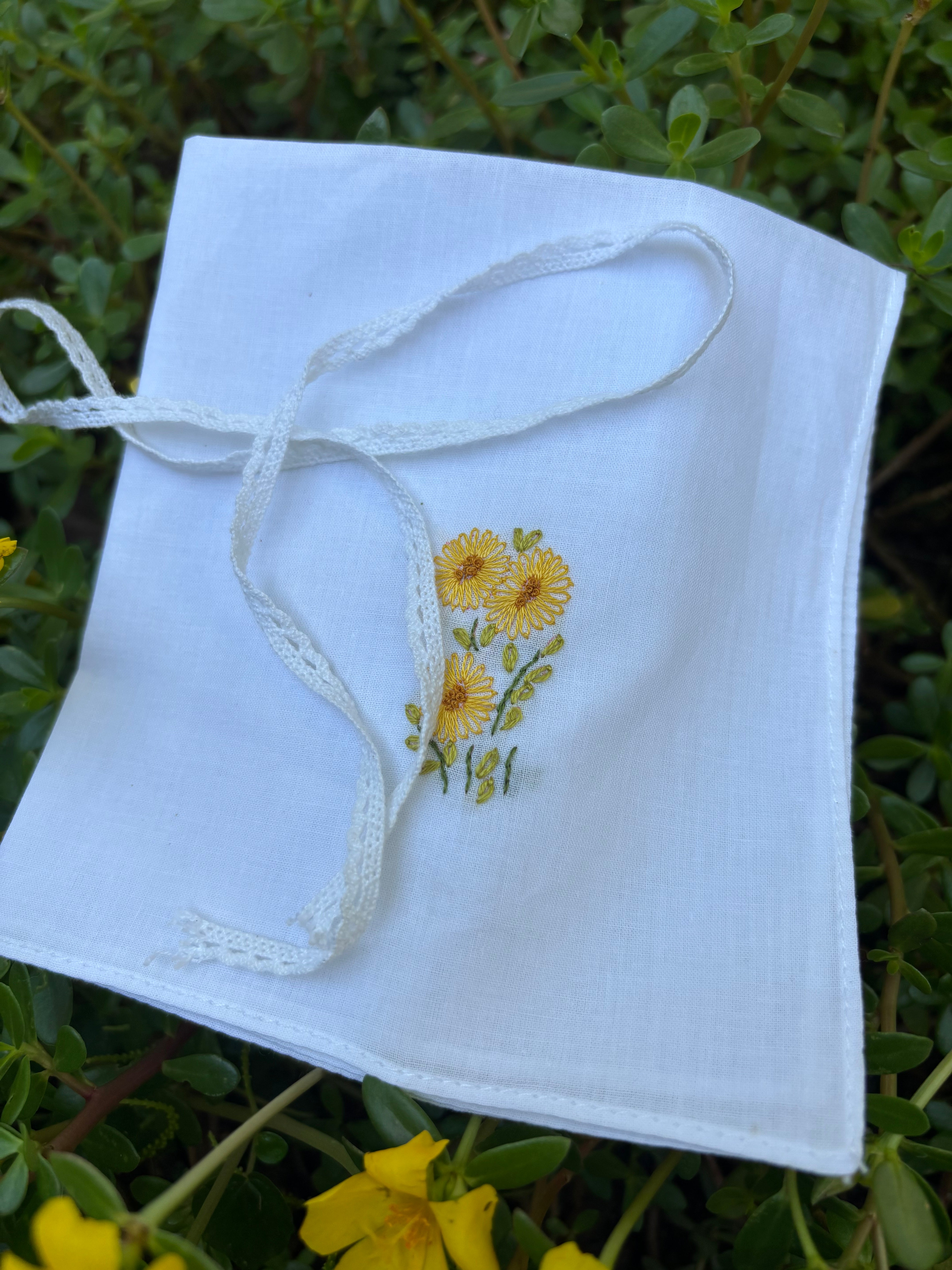 Set of 3 Personalized Hand Embroidered Handkerchiefs