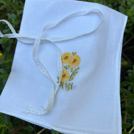 Set of 3 Personalized Hand Embroidered Handkerchiefs