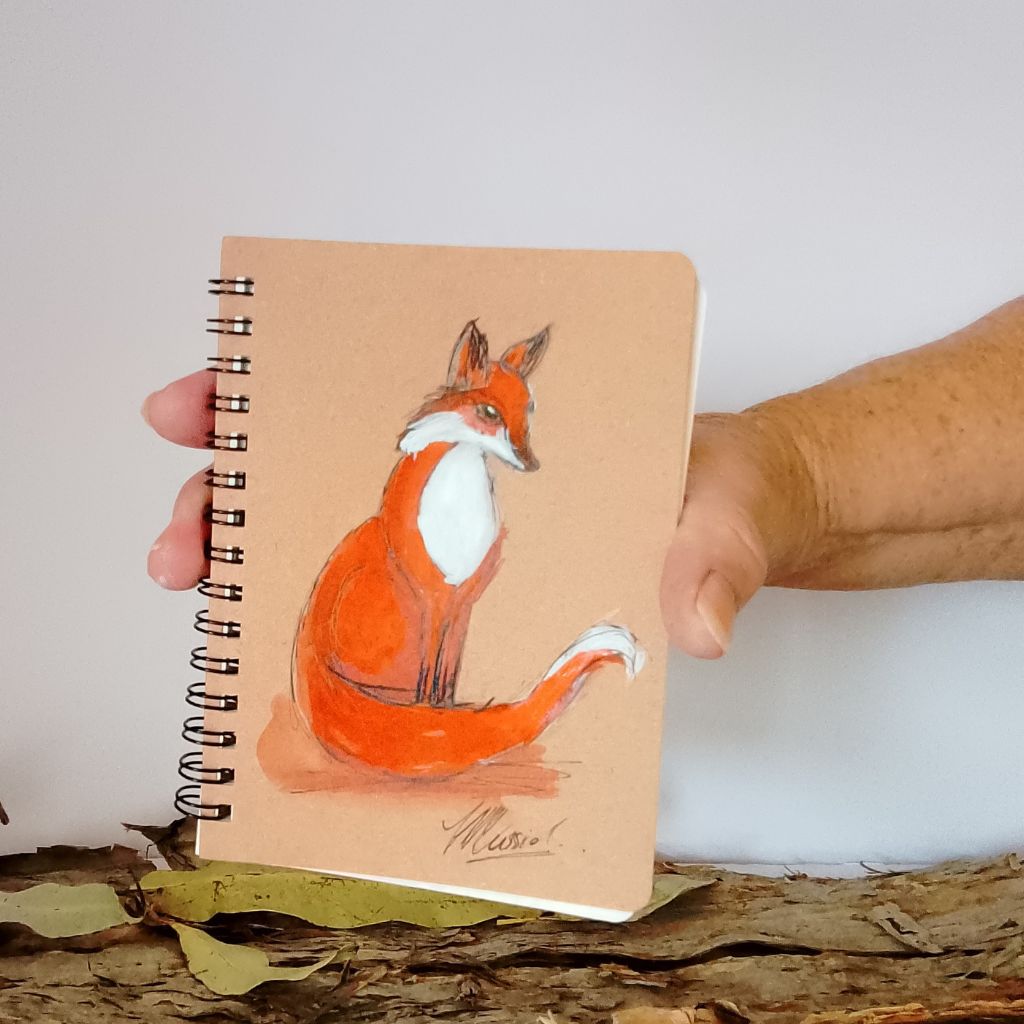 Handpainted Small Fox Notepad - Lined
