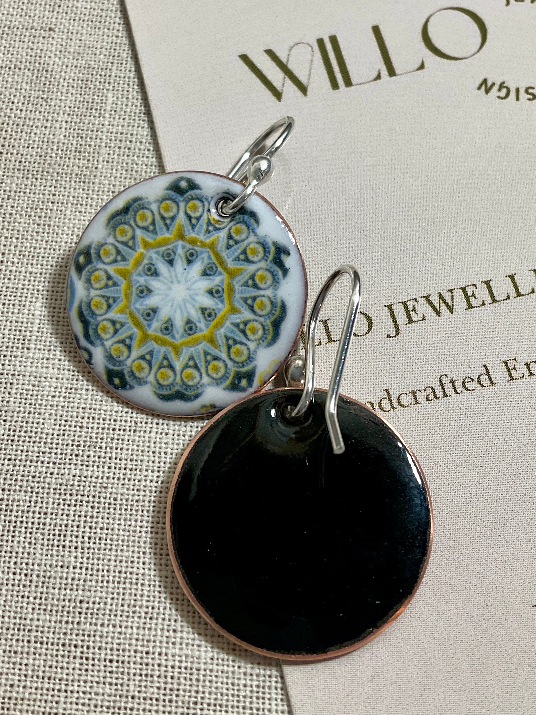 Star fish. Handmade enamel earrings