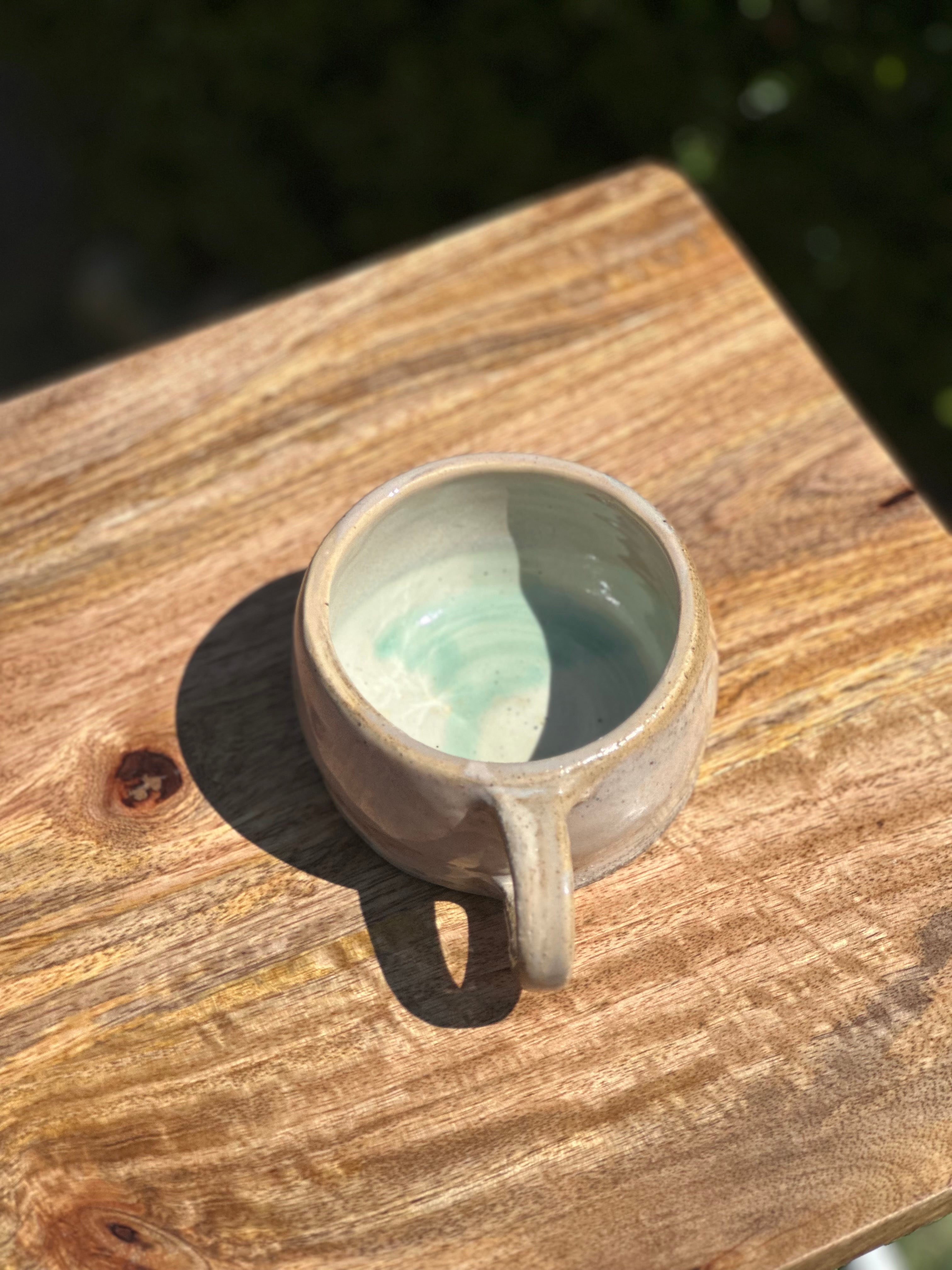 Large Marbled Stoneware Cappuccino Mug