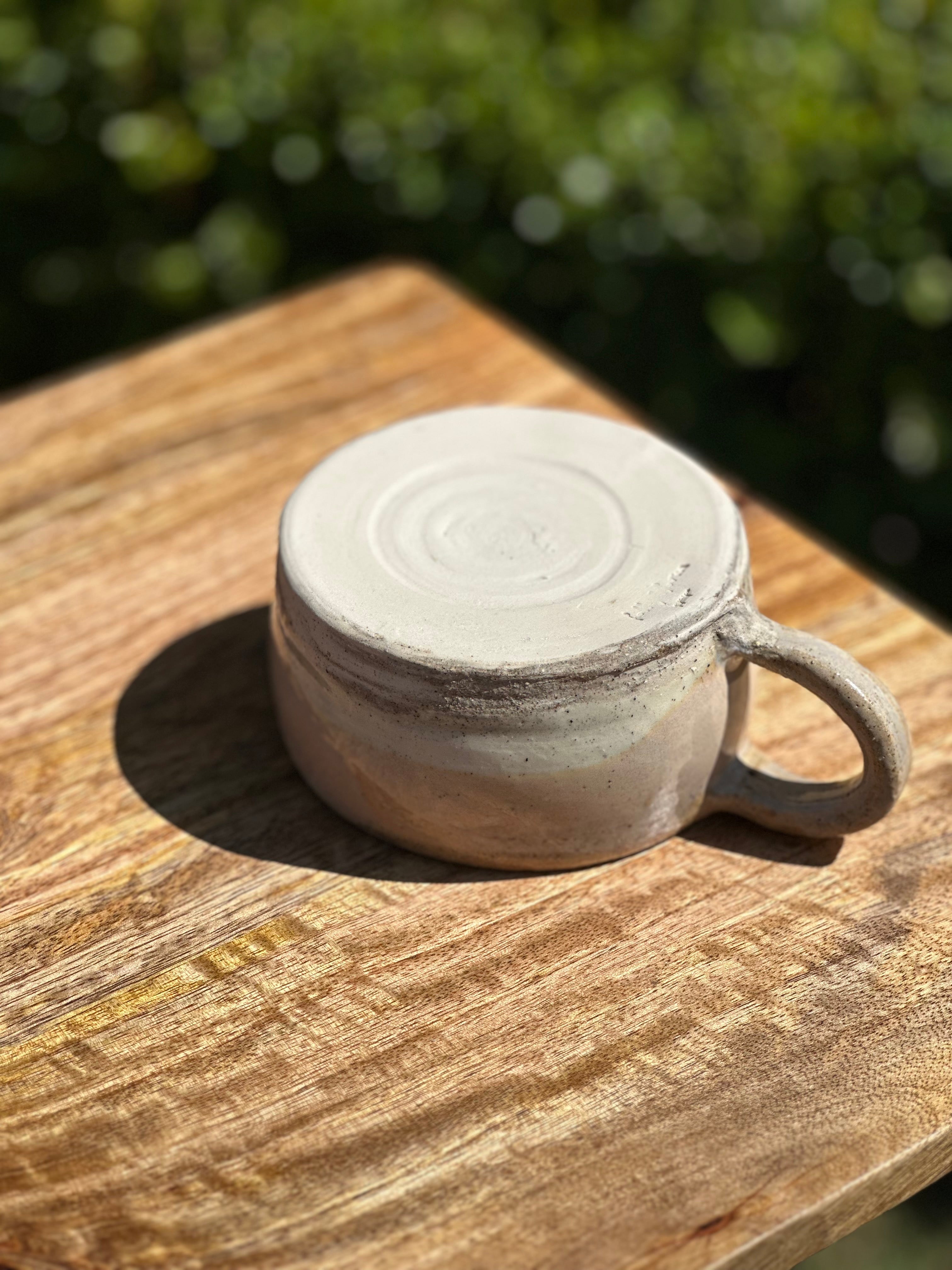 Large Marbled Stoneware Cappuccino Mug