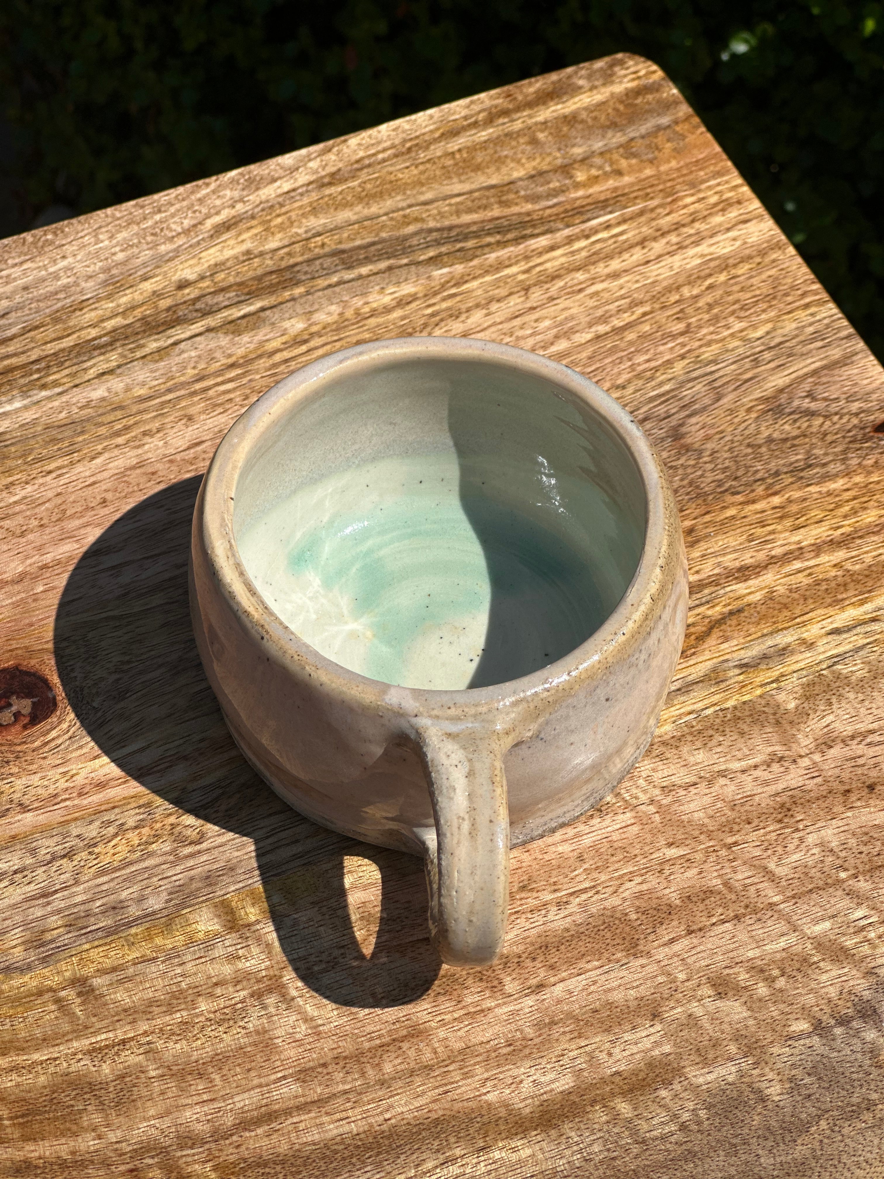 Large Marbled Stoneware Cappuccino Mug