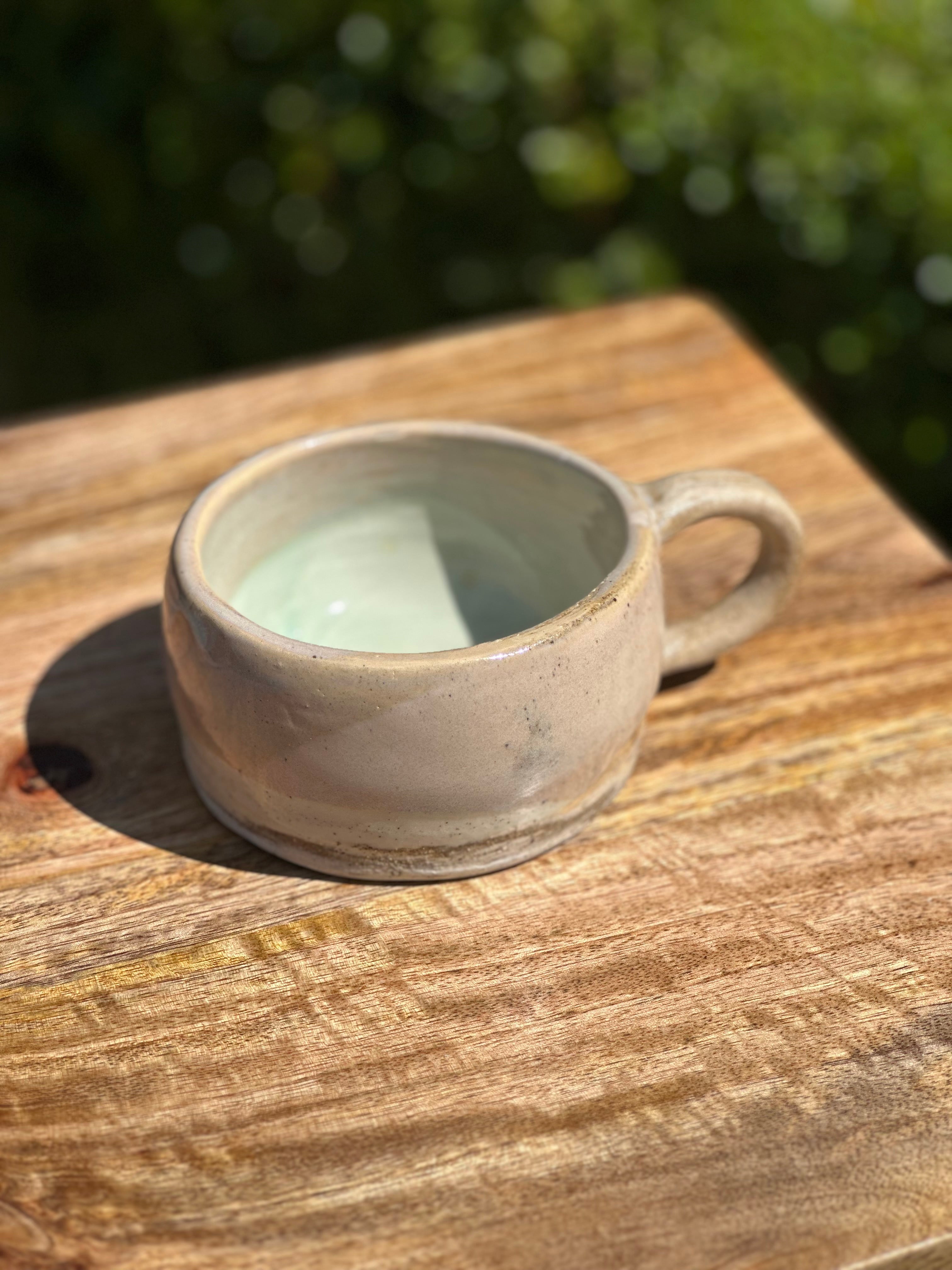 Large Marbled Stoneware Cappuccino Mug