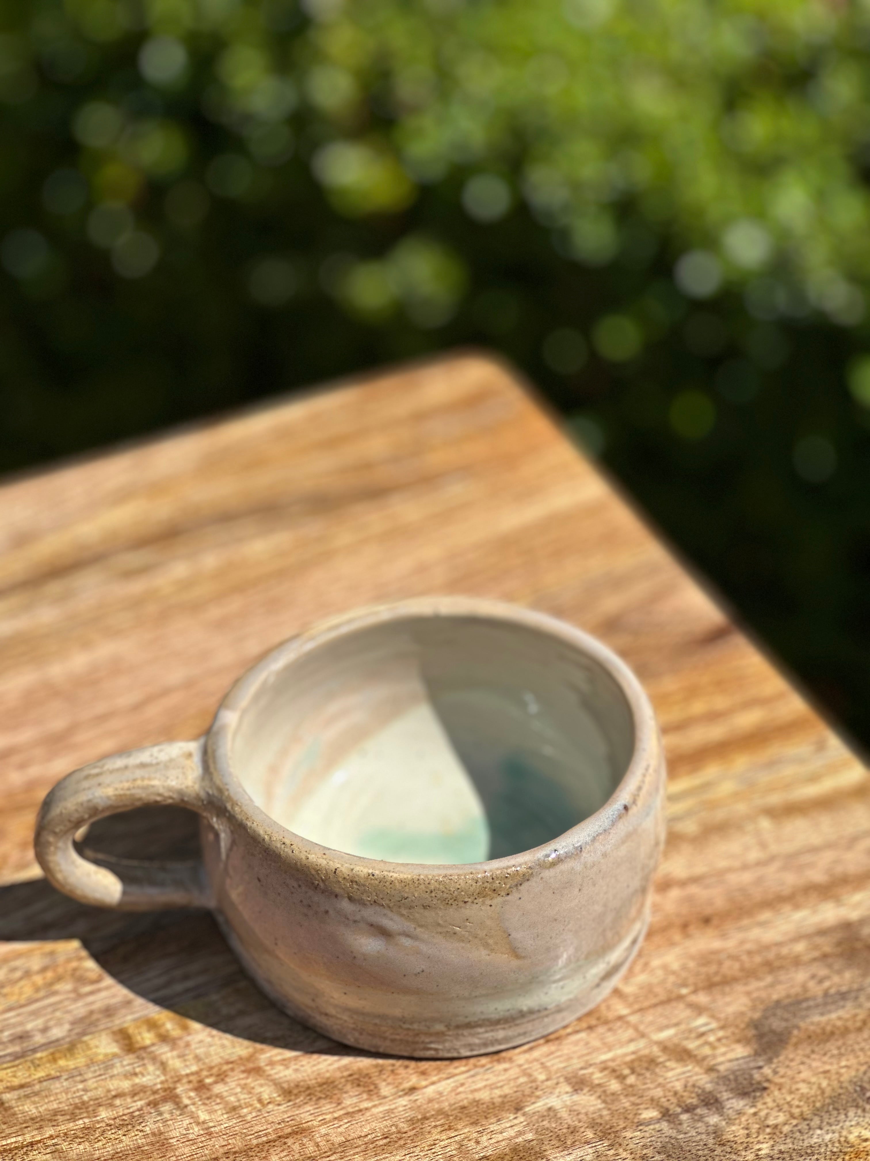Large Marbled Stoneware Cappuccino Mug