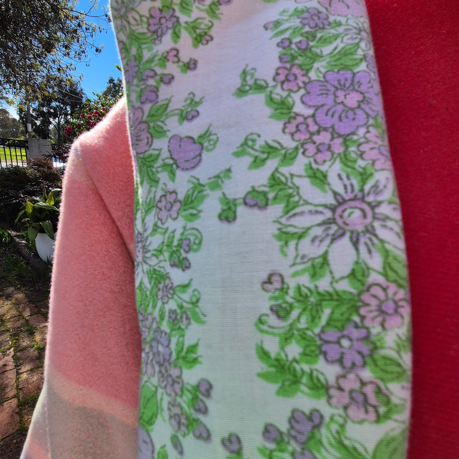 Upcycled woollen blanket jacket Pink size 14