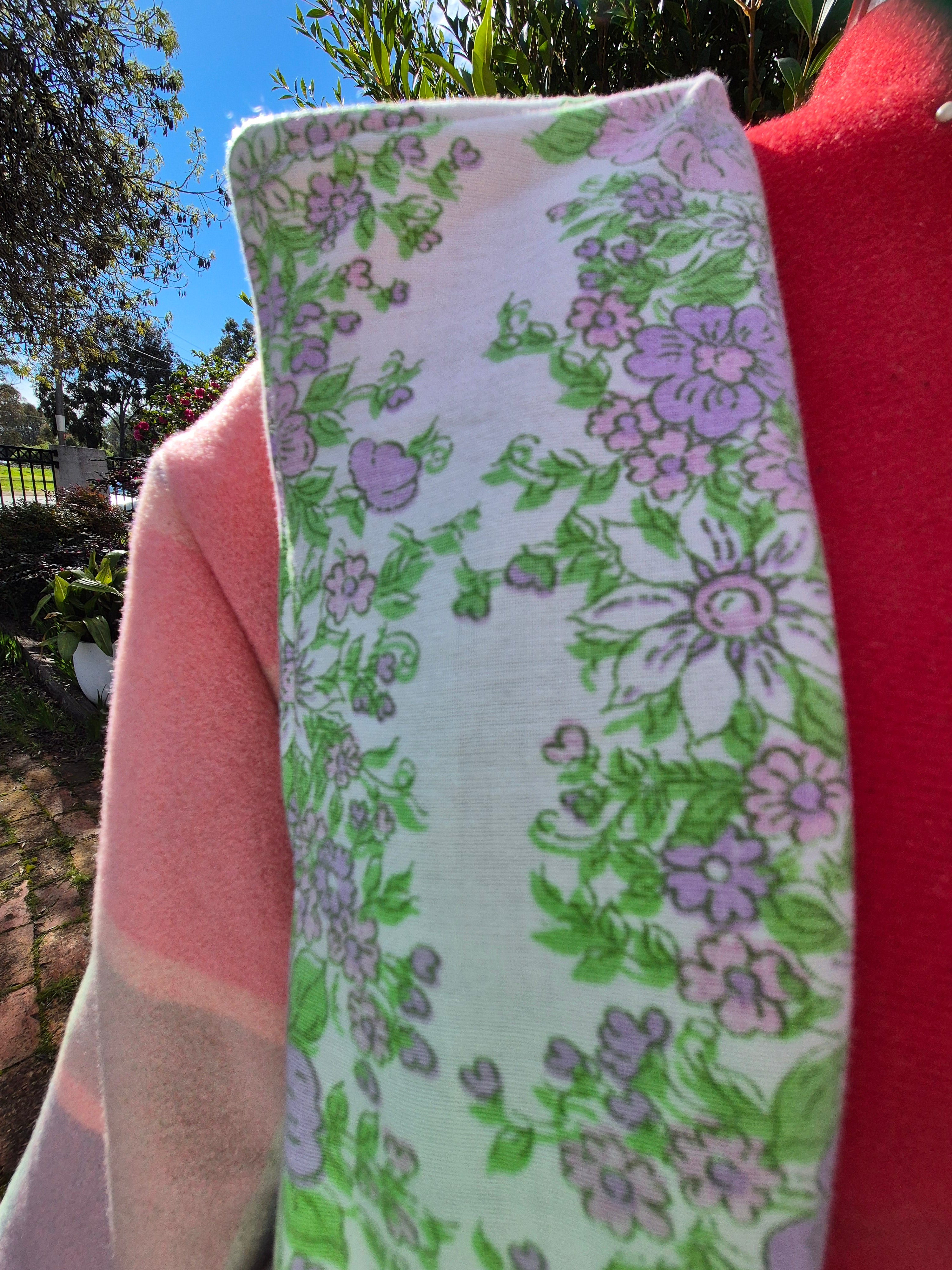 Upcycled woollen blanket jacket Pink size 14