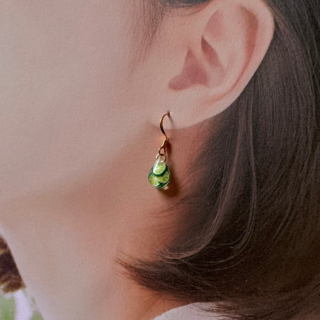 Small Teardrop Resin Earrings- lime