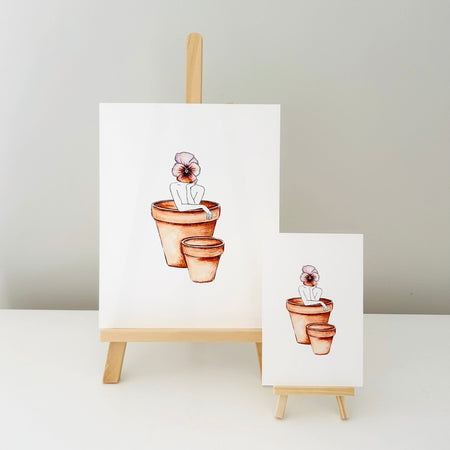 Art Print - Viola Girl Lilac Peach