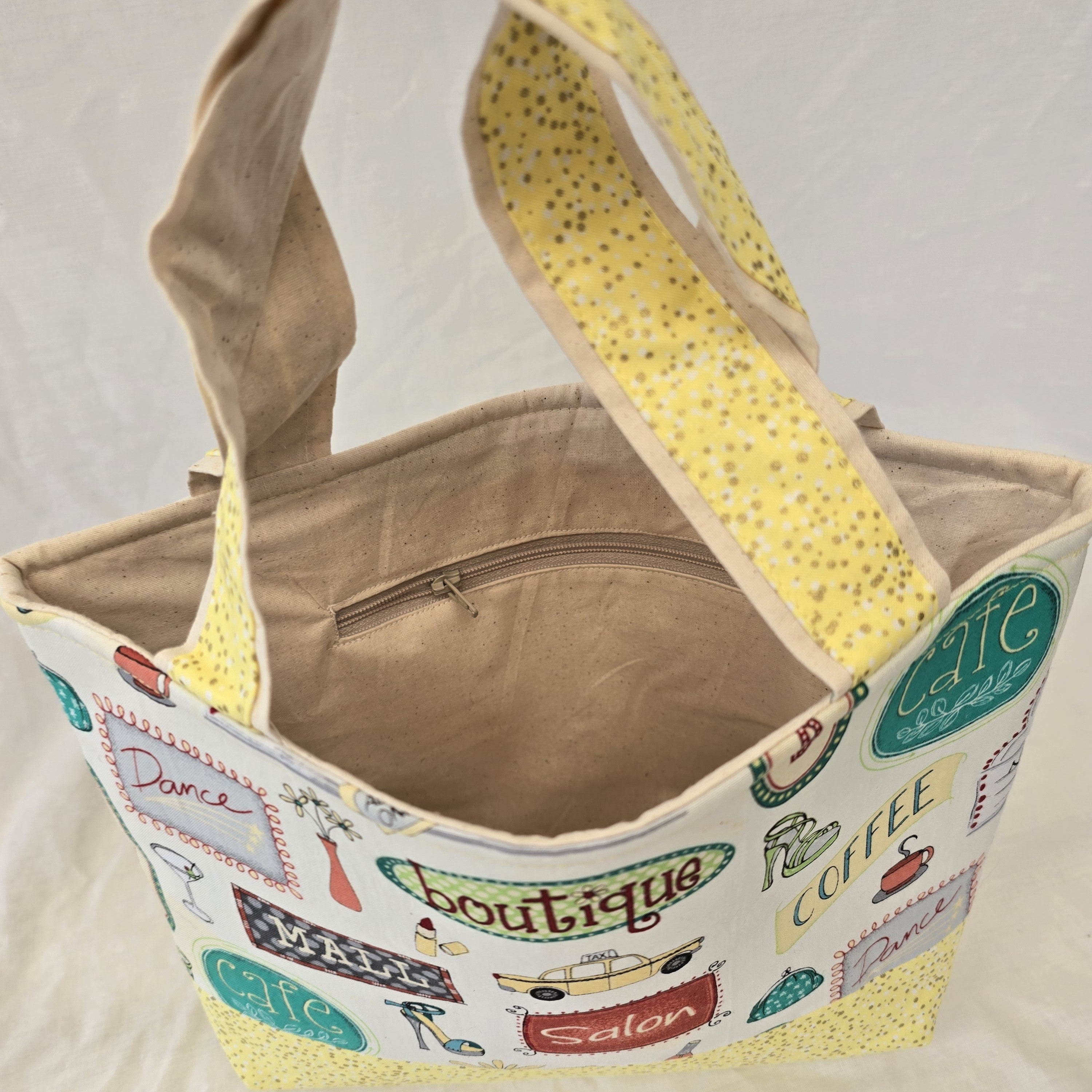 Handmade | Classic Handbag | Coffee Cafe Print | Coffee Cafe Collection