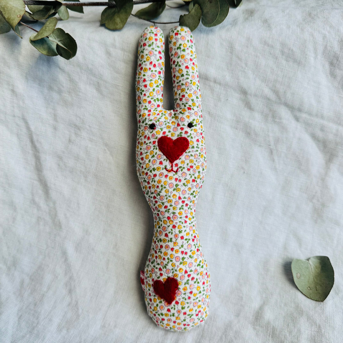Handmade Bunny Rattle - Lots of options including Liberty