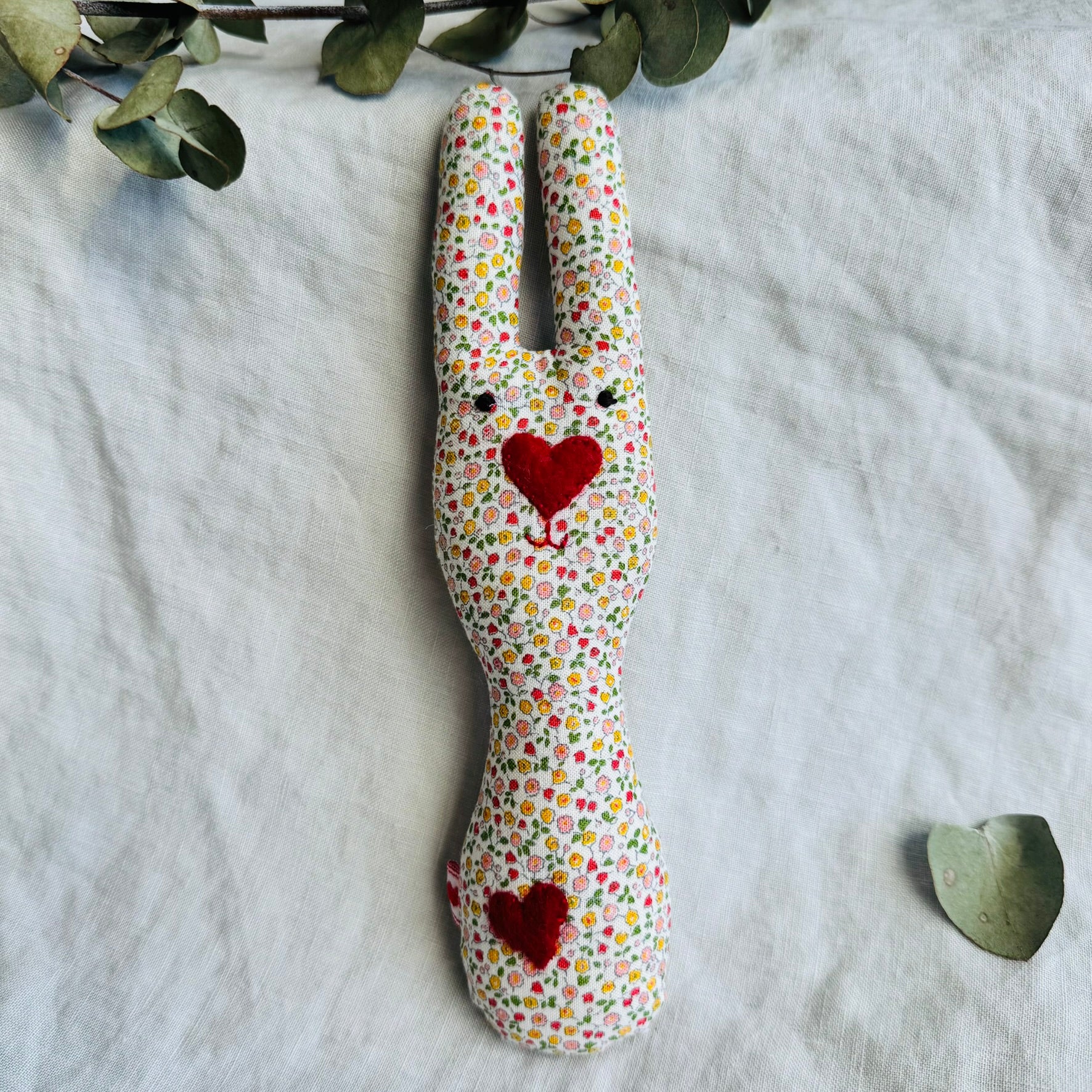 Handmade Bunny Rattle - Lots of options including Liberty
