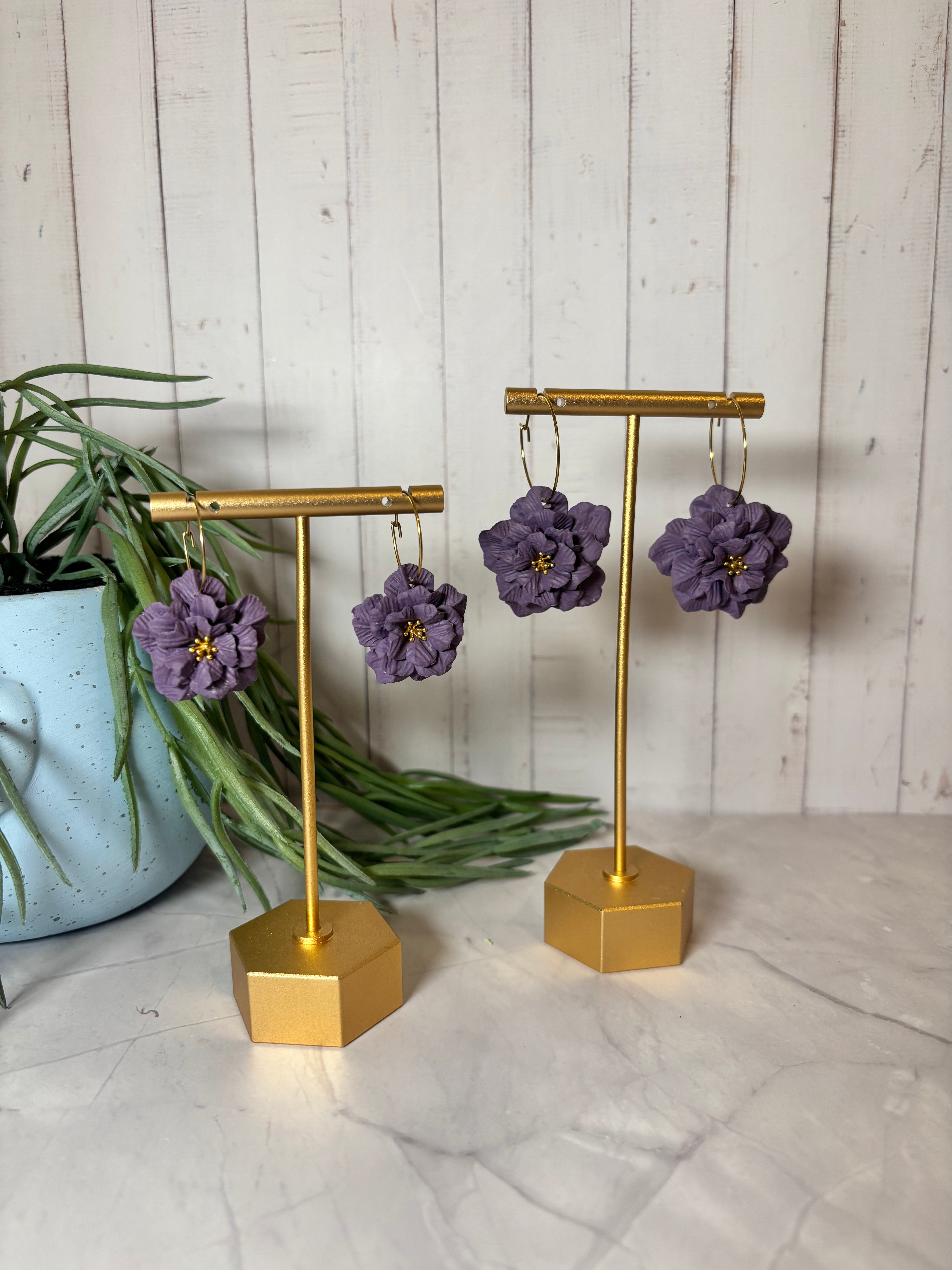 "Tilly" Floral Hoop Earrings