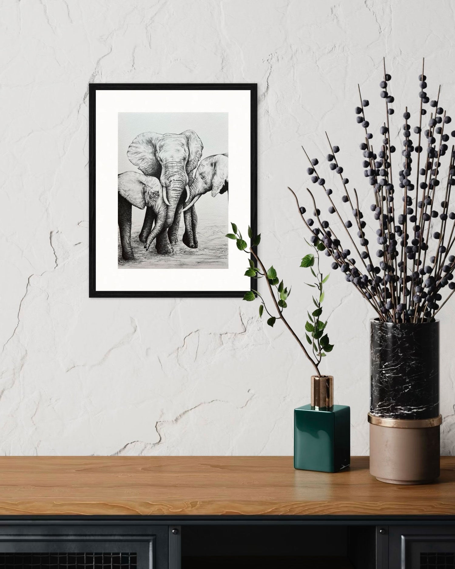 A Mother's Love | Elephant | Hand Drawn Original Artwork