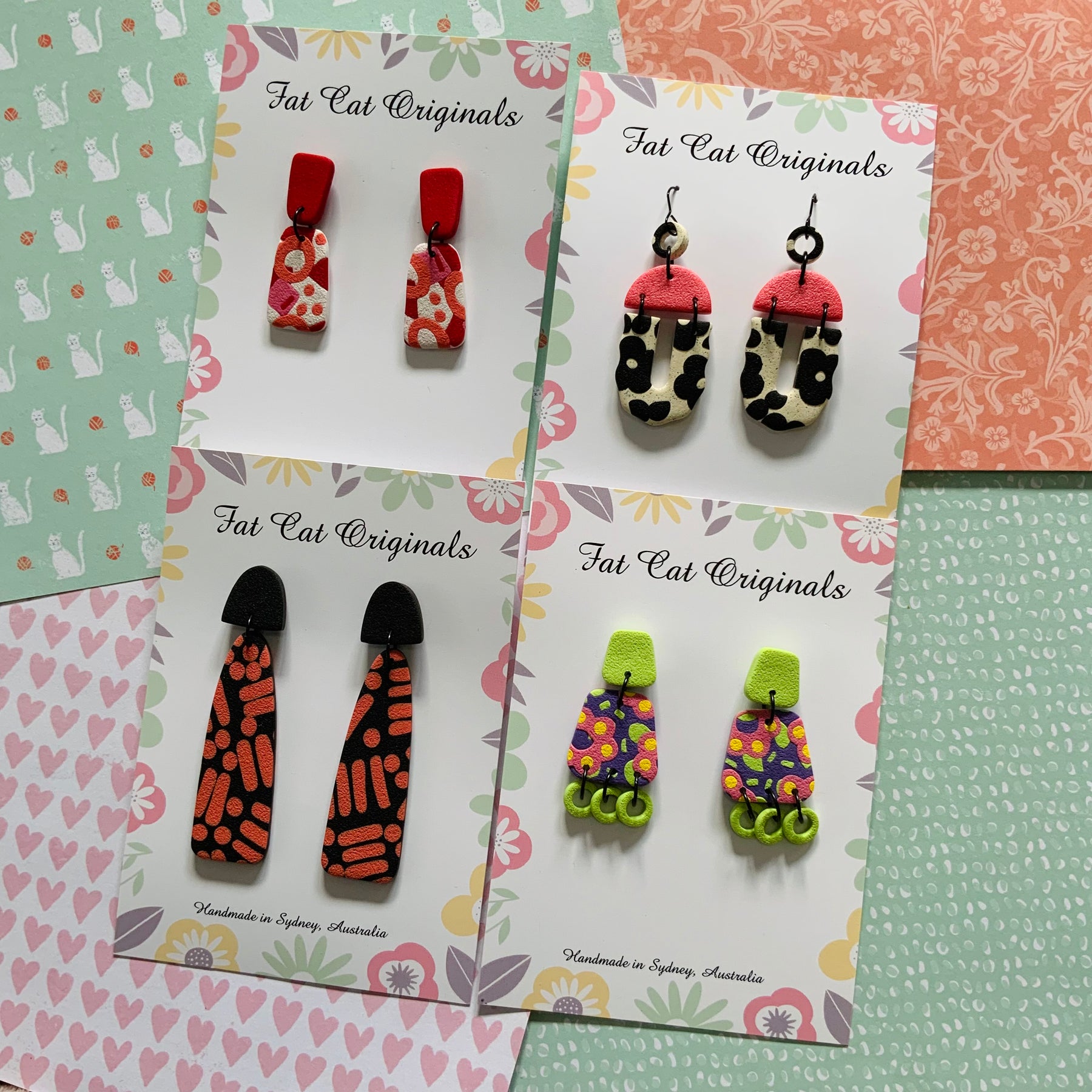 FAT CAT EARRING EDIT 4 | Curated Statement Bundle of 4