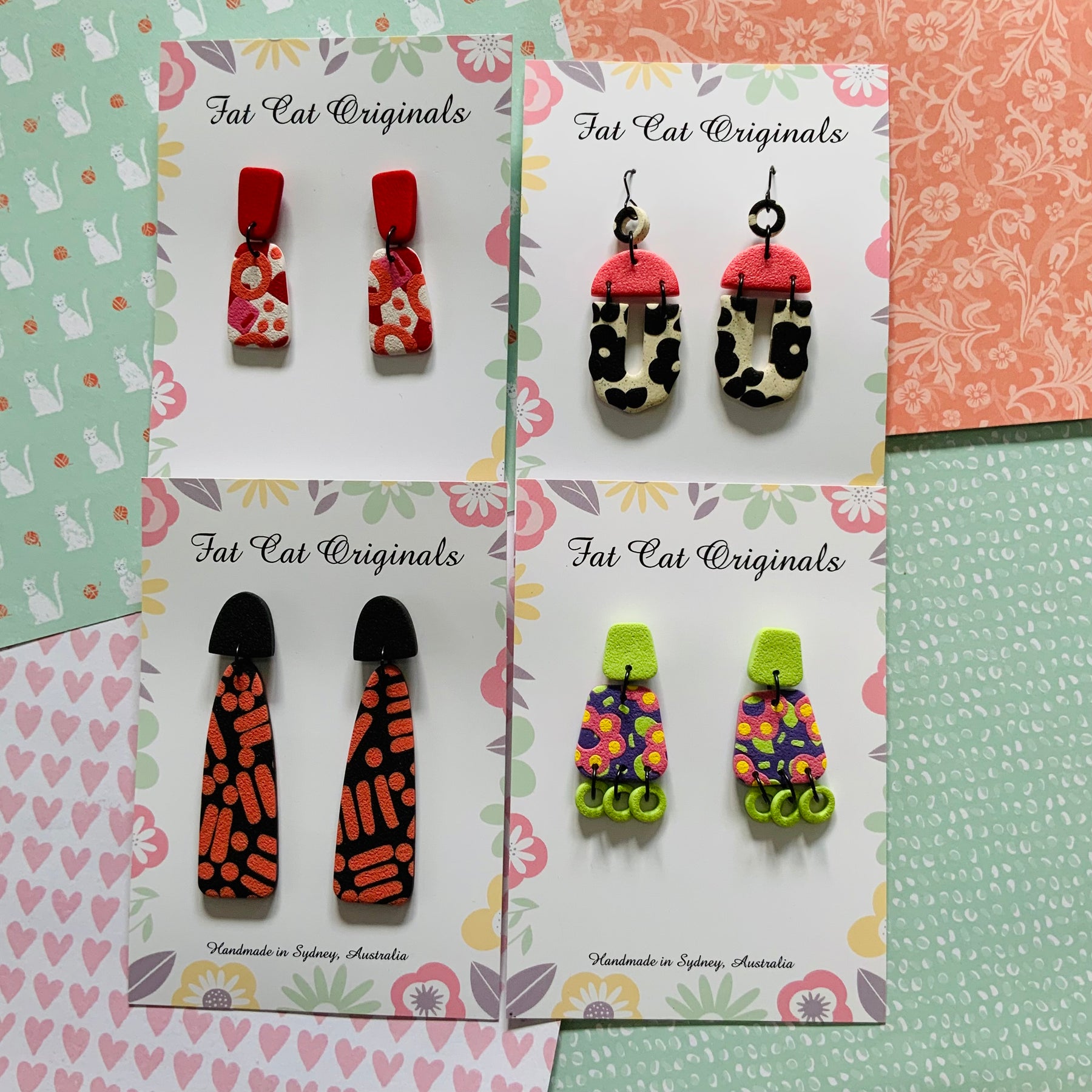 FAT CAT EARRING EDIT 4 | Curated Statement Bundle of 4