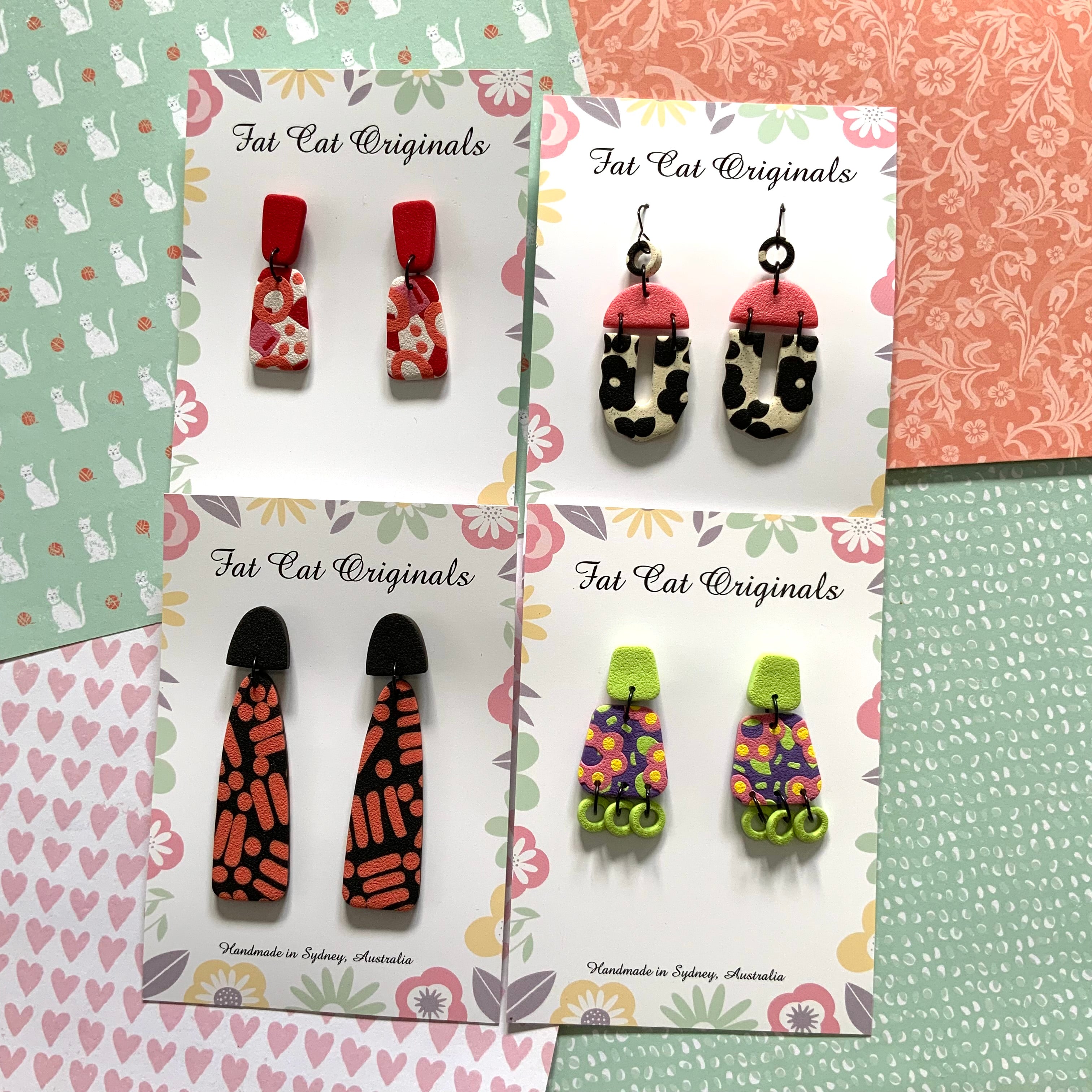 FAT CAT EARRING EDIT 4 | Curated Statement Bundle of 4
