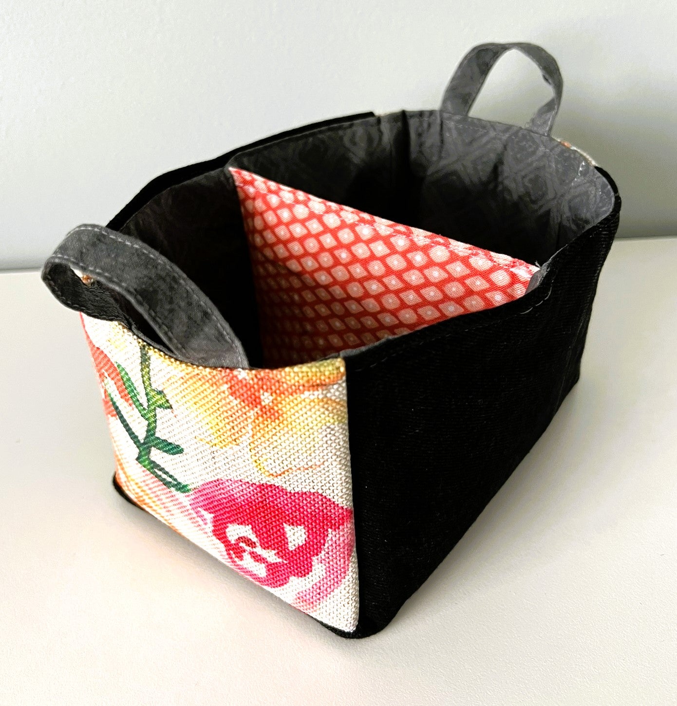 Upcycled Denim & Cotton Fabric Basket