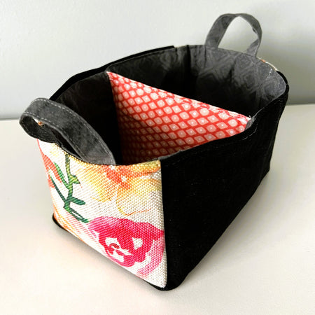 Upcycled Denim & Cotton Fabric Basket