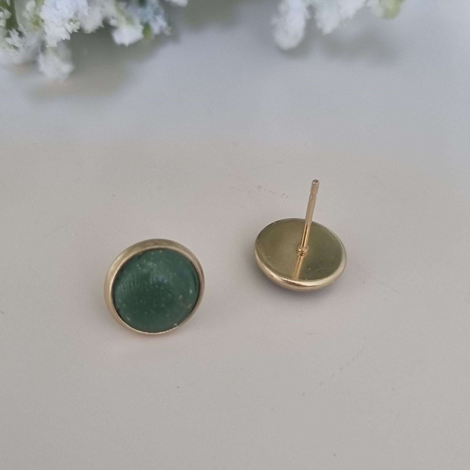 Christmas Green Gold Dust Studs