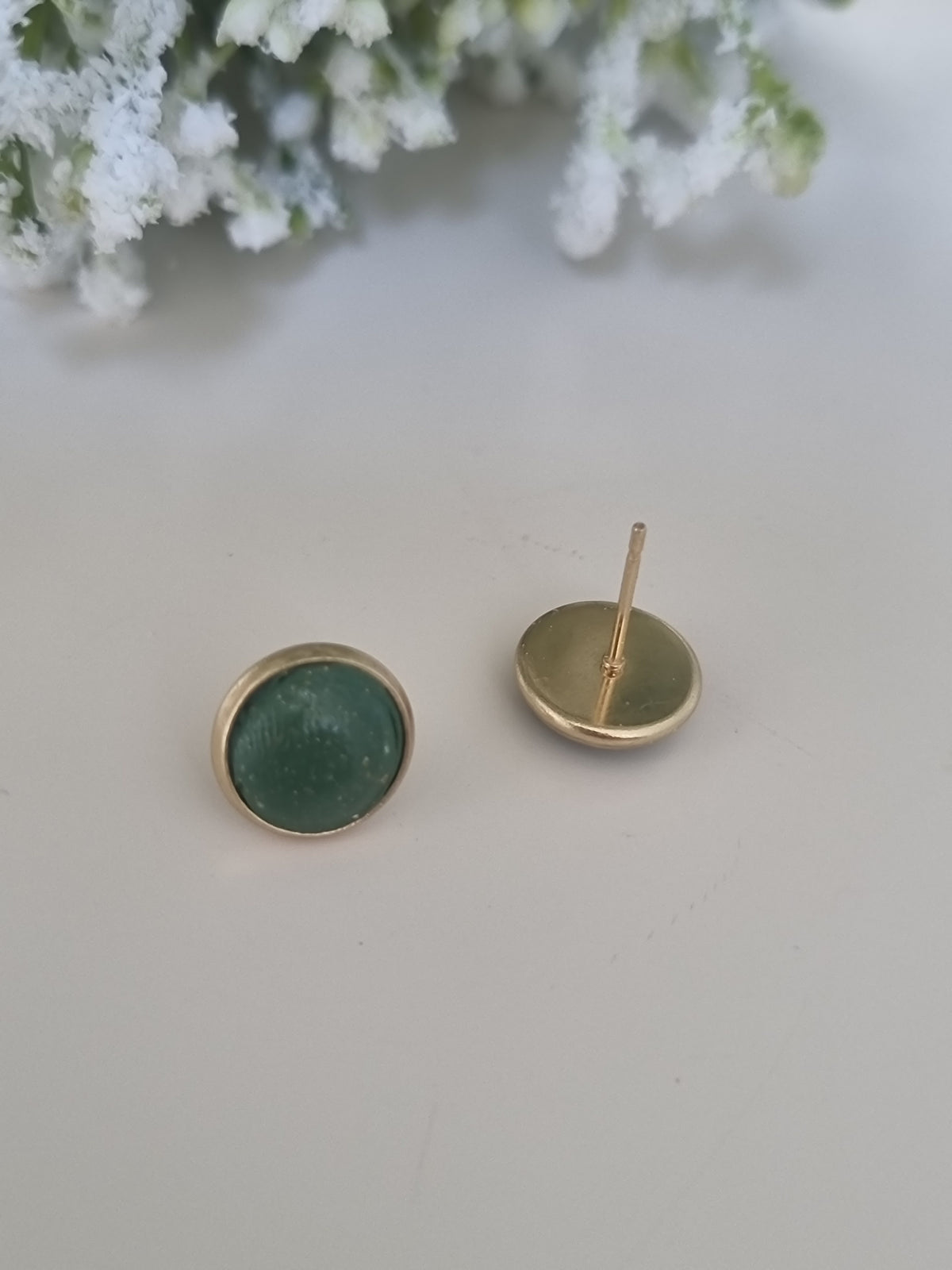 Christmas Green Gold Dust Studs