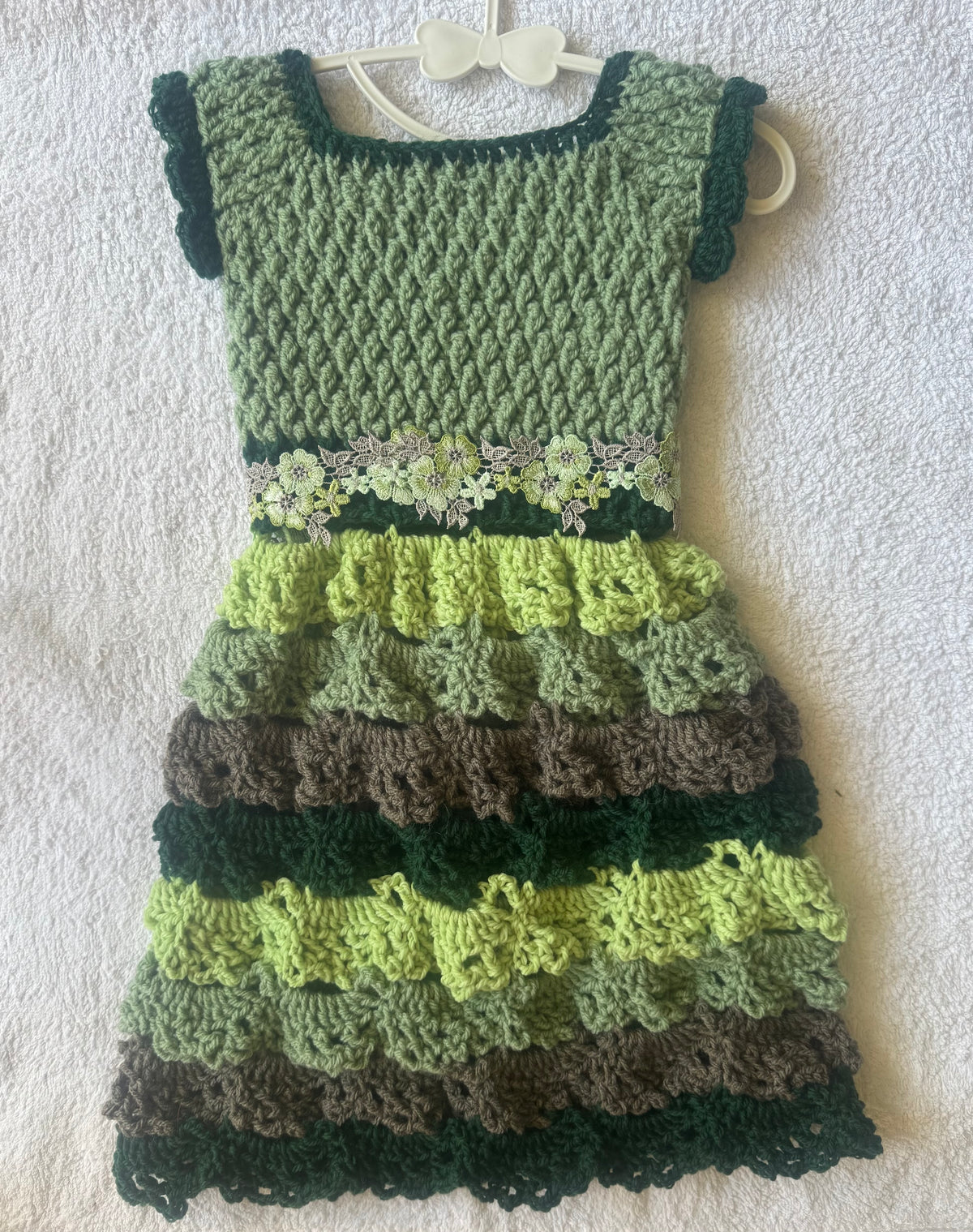 Forest Woodland Hand Crochet Dress Size 0 Dress