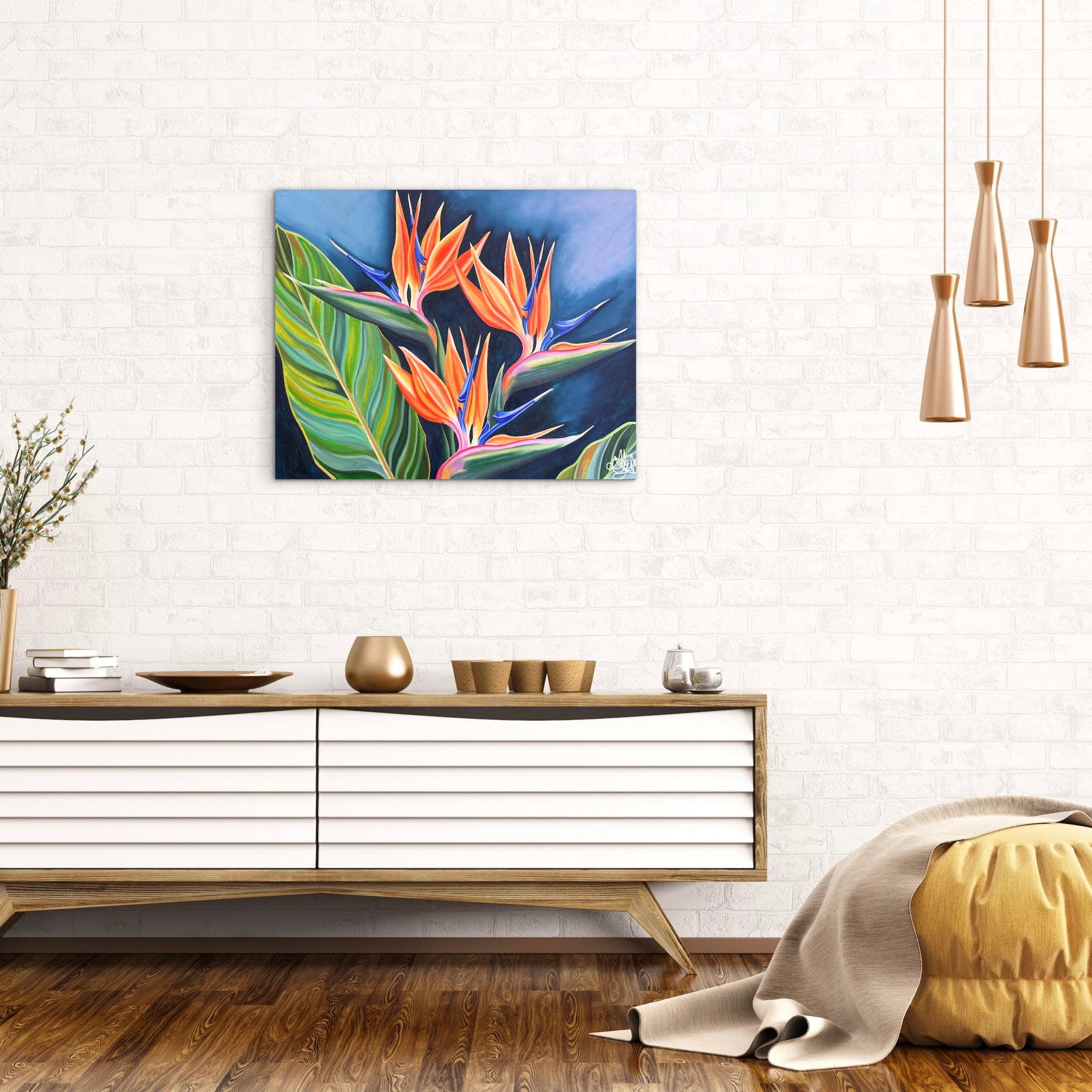 Tropical Radiance - Bird of Paradise Original Oil Painting - Hand Painted