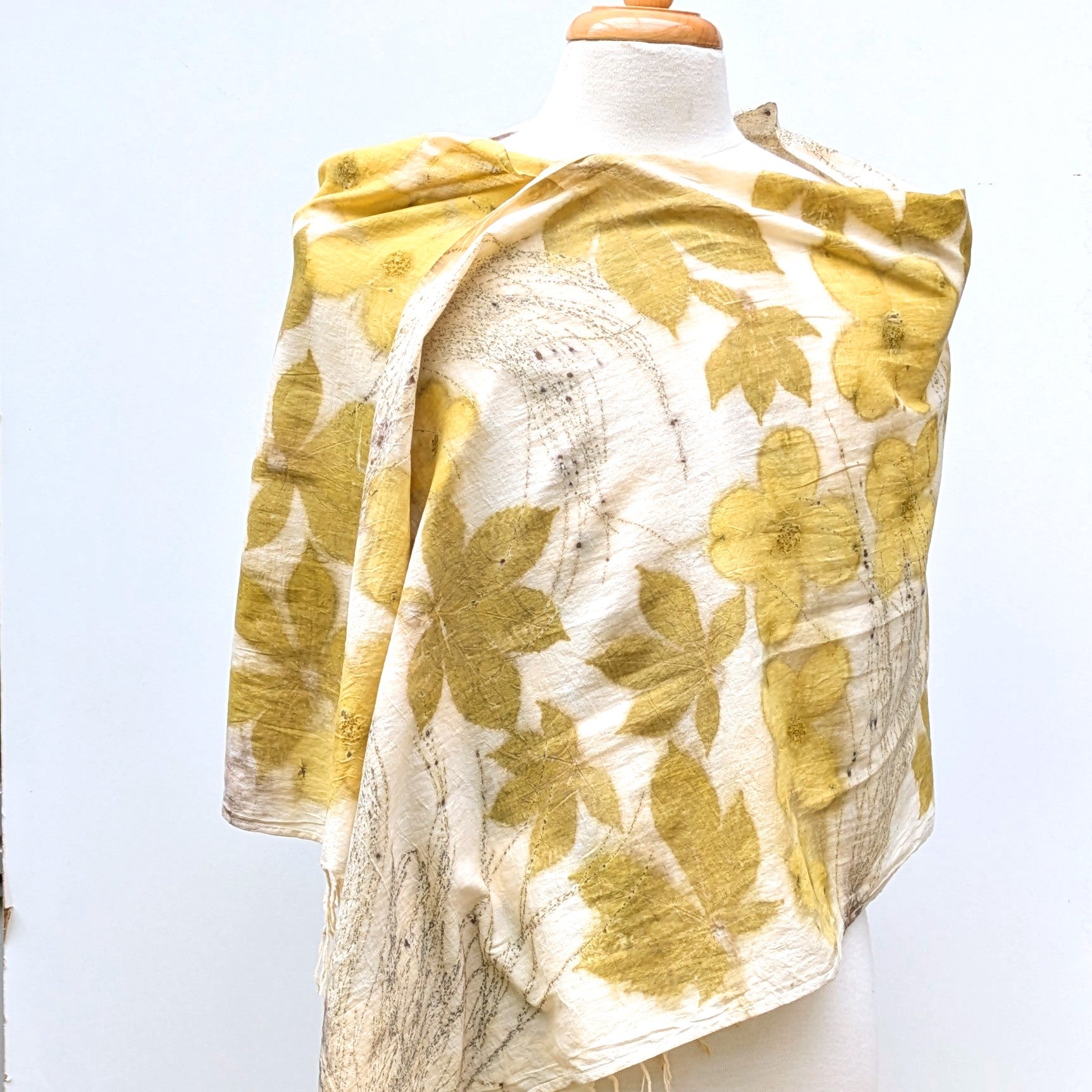 Ecoprint cotton scarf