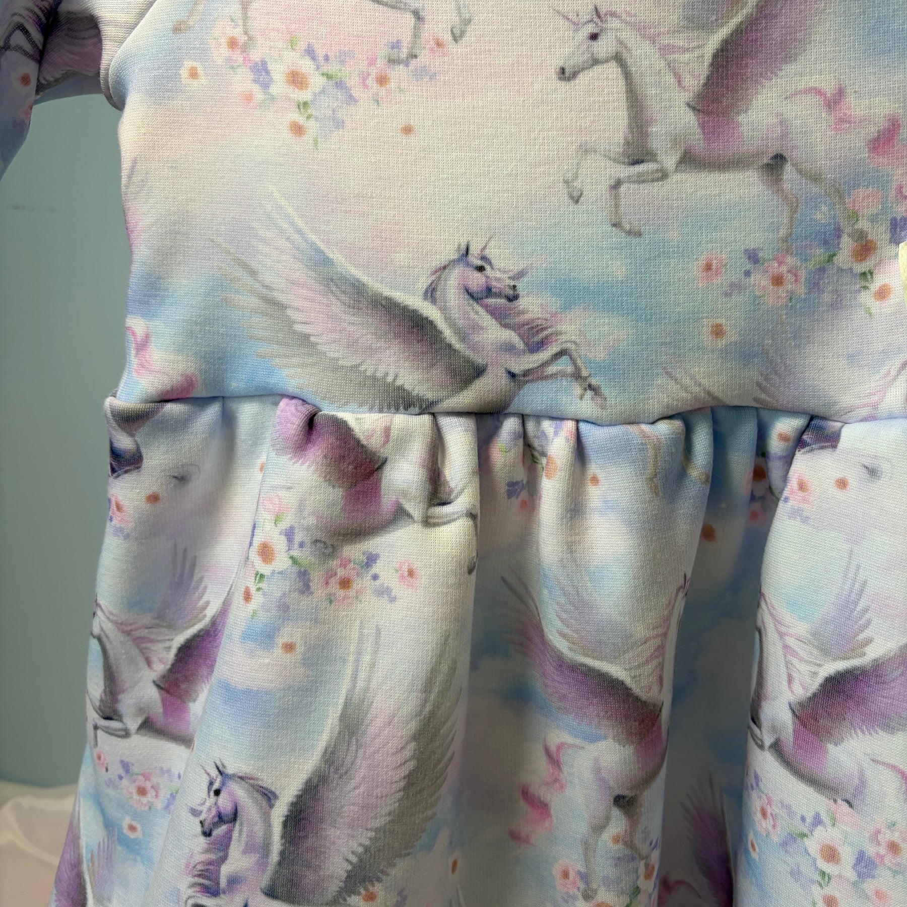 “Handmade Unicorn Dress | Long Sleeve Baby & Toddler Dress | Magical Winter Twirl Dress Size 12-18 months
