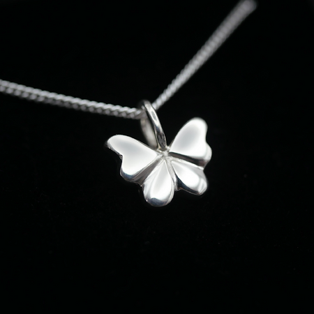 Tiny Butterfly - Handmade Sterling Silver Butterfly Pendant with Fine Chain