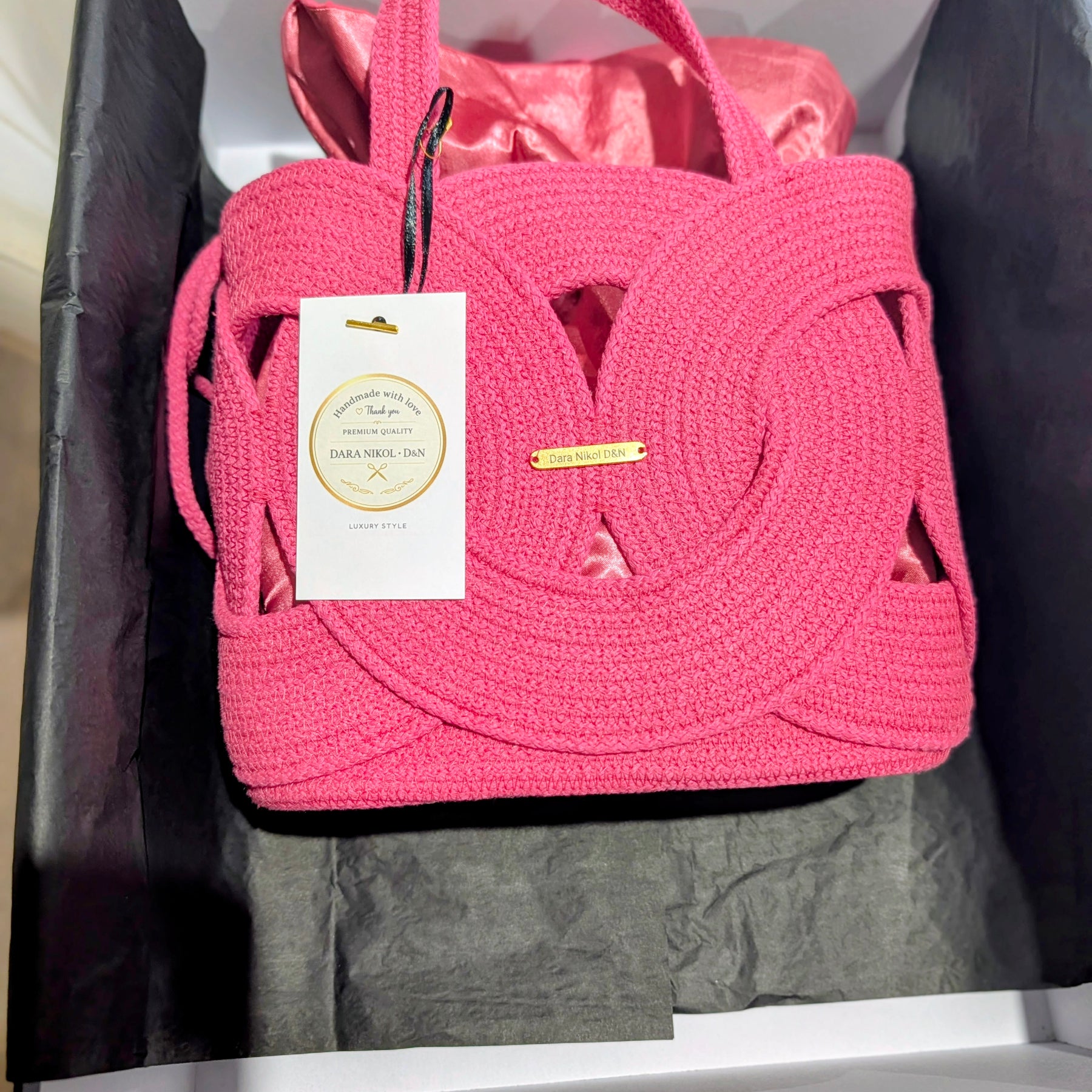 Scarlet Handmade Cotton Cord Statement Bag