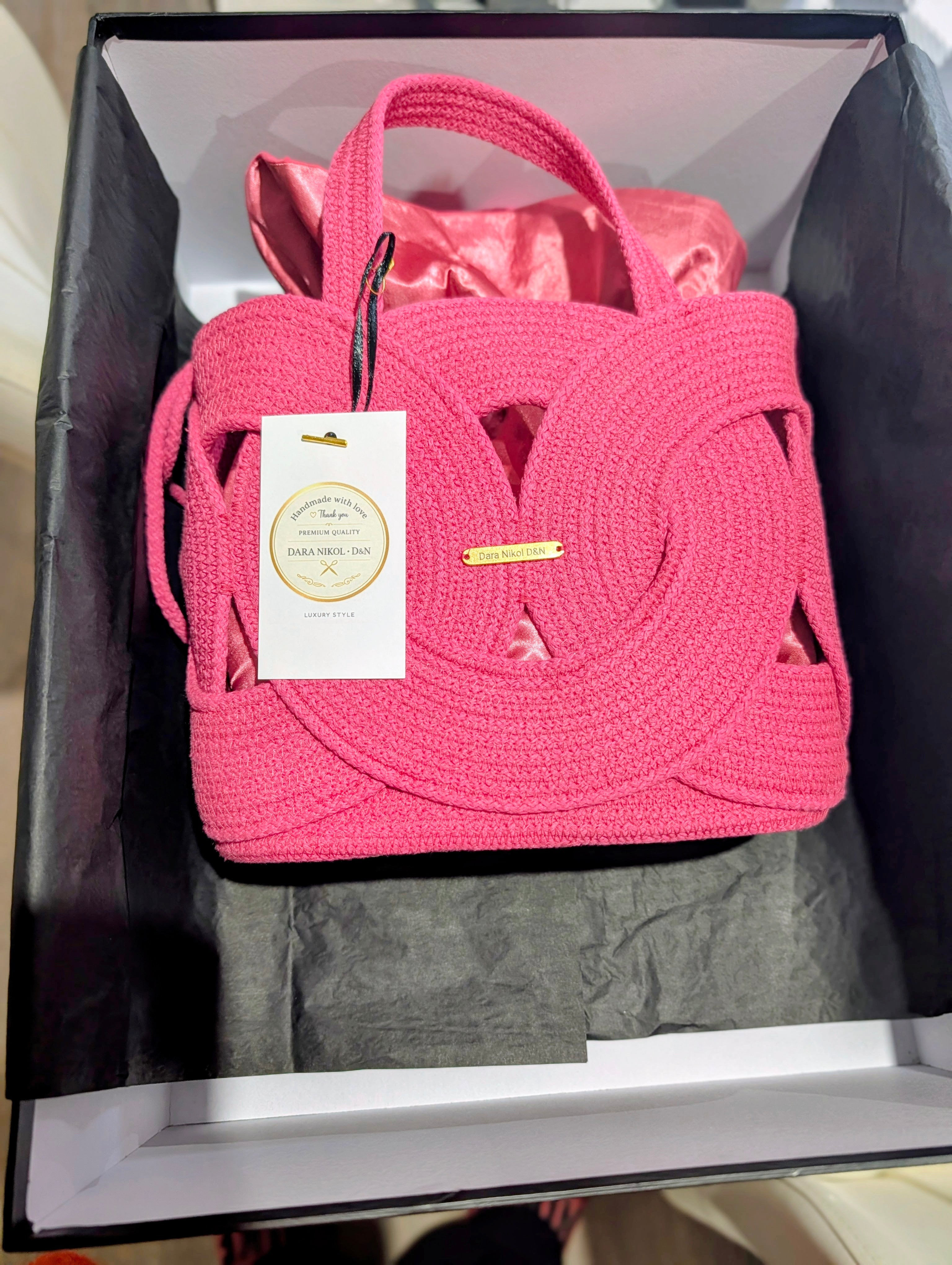 Scarlet Handmade Cotton Cord Statement Bag