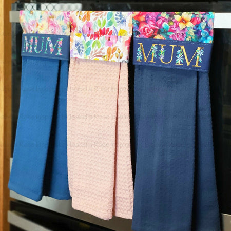 Embroidered Tea Towel, Mothers Day Gift, Made to order