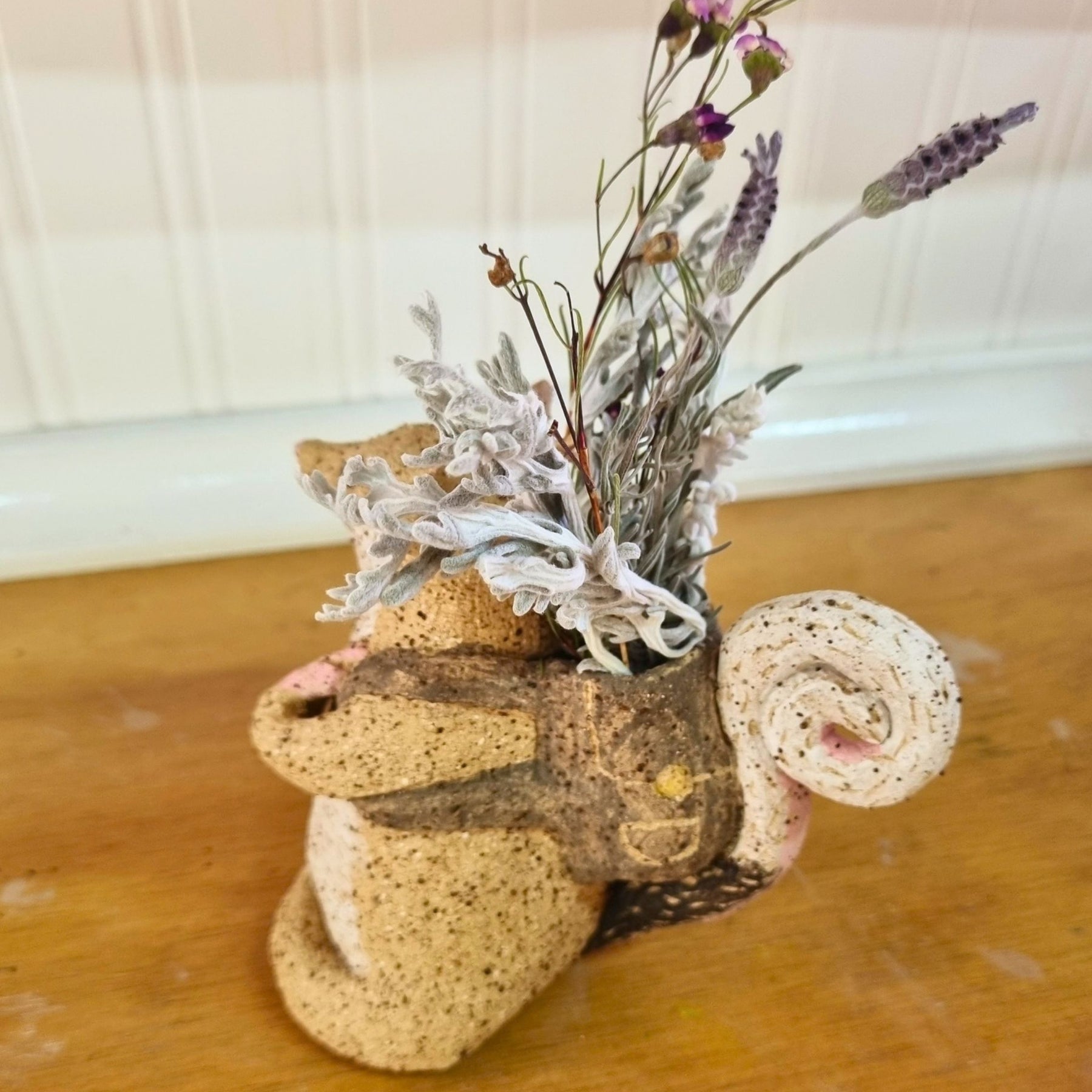 Backpack Buddies Ceramic Animal Vase Dried Flower Ornament