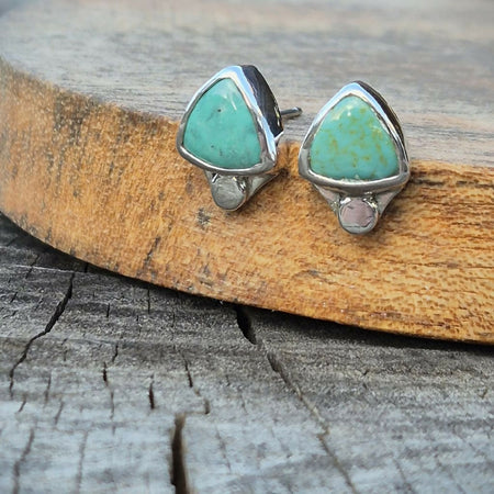 Turquoise Trillium Studs #1